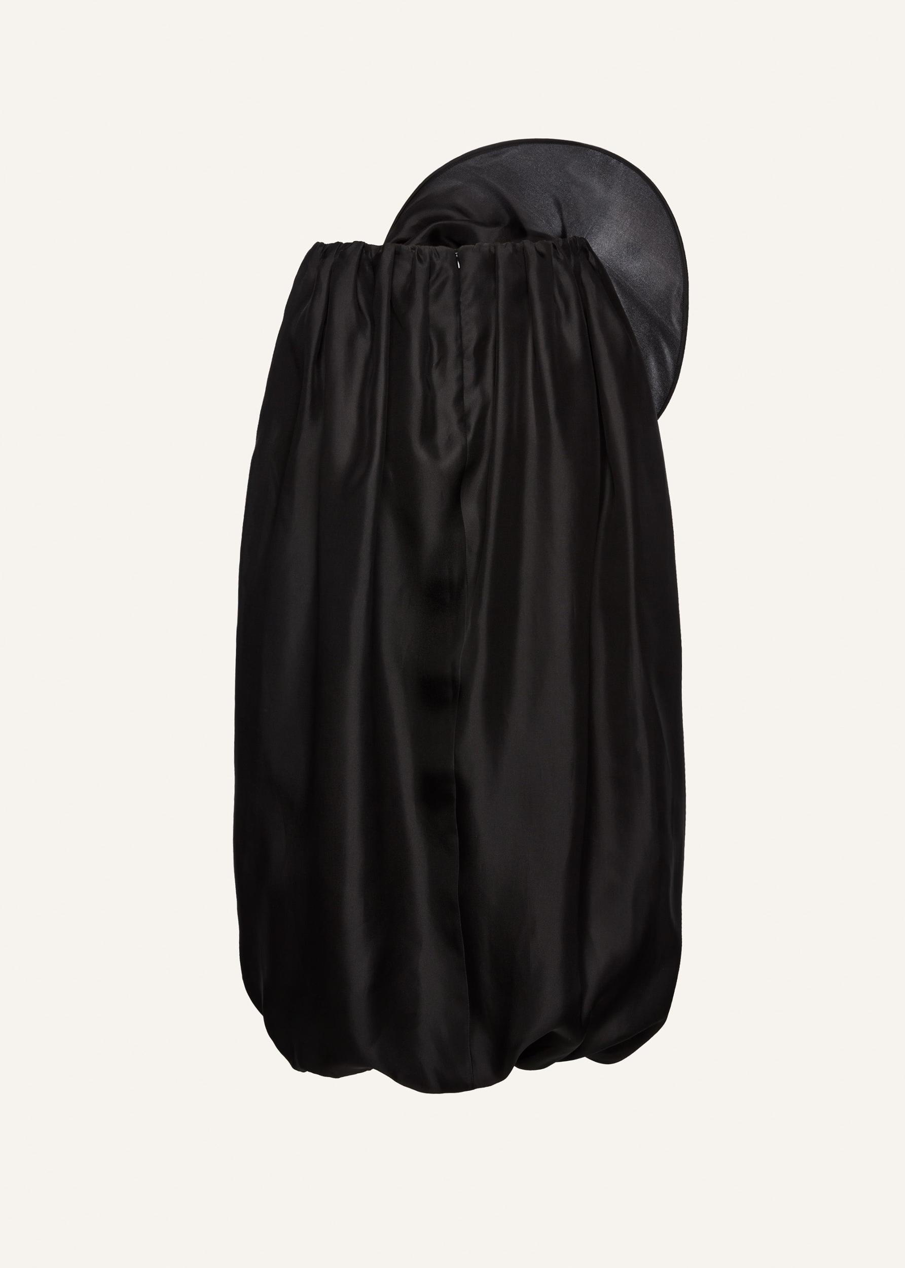 Floral organza midi skirt in black Product Image