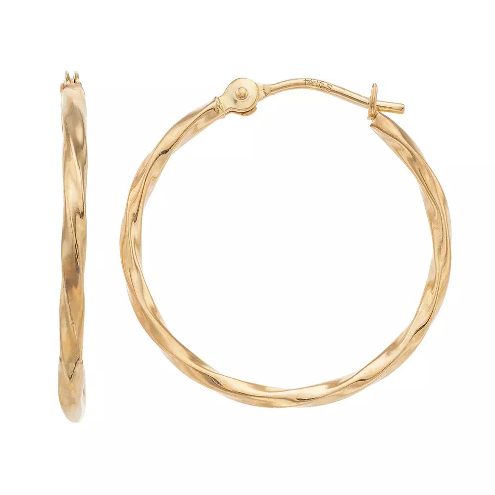 Forever 14K Twisted Hoop Earrings, Women's, 14k Gold Product Image