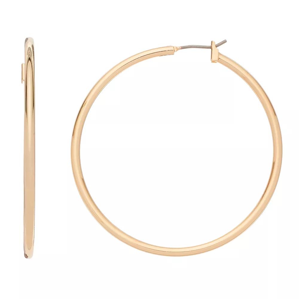 Napier Round Tube Hoop Earrings, Women's, Gold Tone Product Image