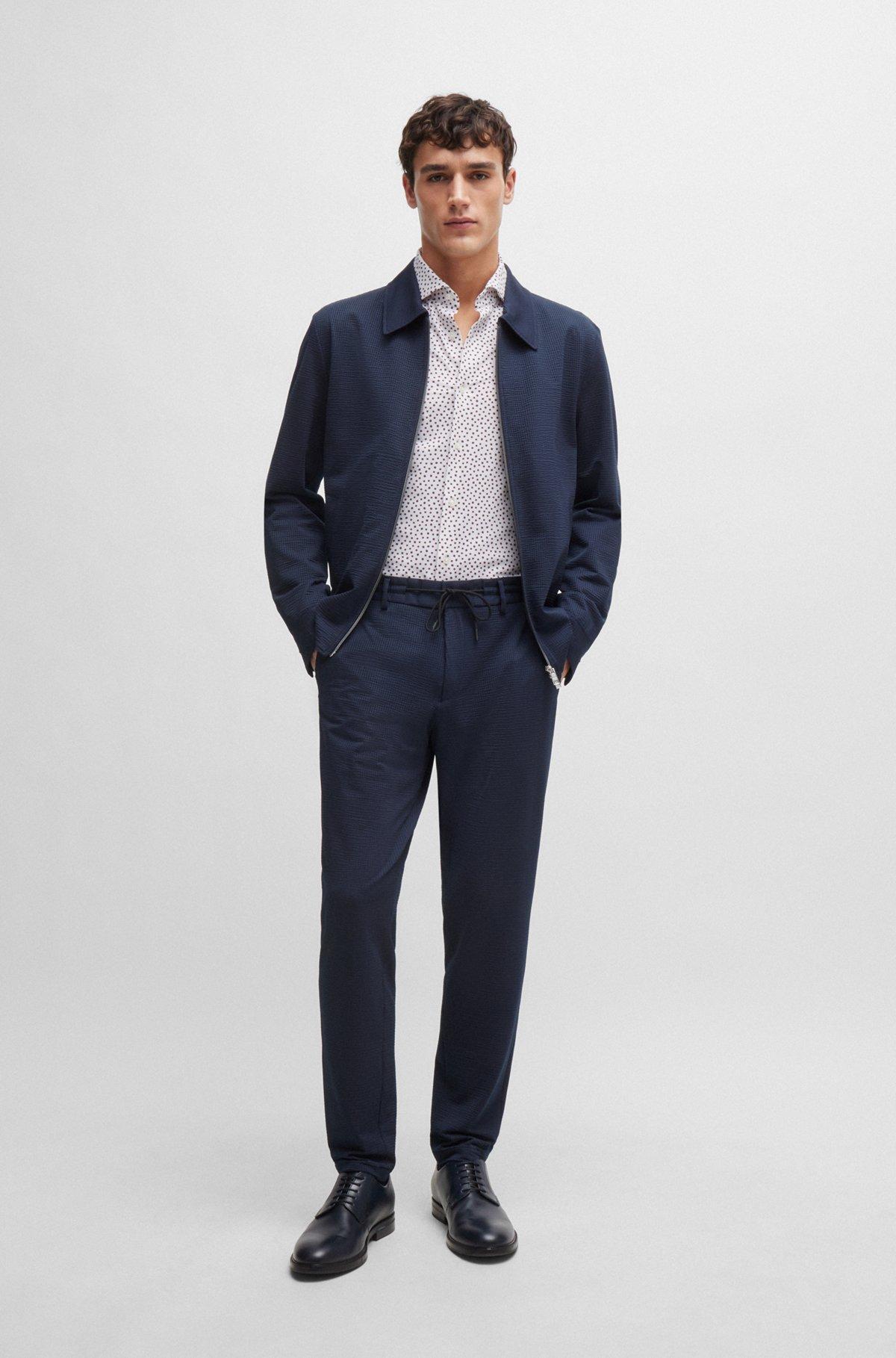 Slim-fit shirt in printed performance-stretch fabric Product Image