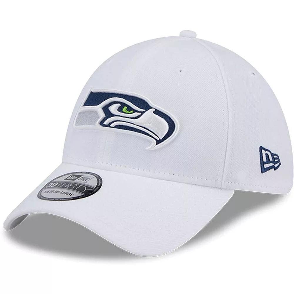 Men's New Era White Seattle Seahawks Main 39THIRTY Flex Hat, Size: Large/XL Product Image