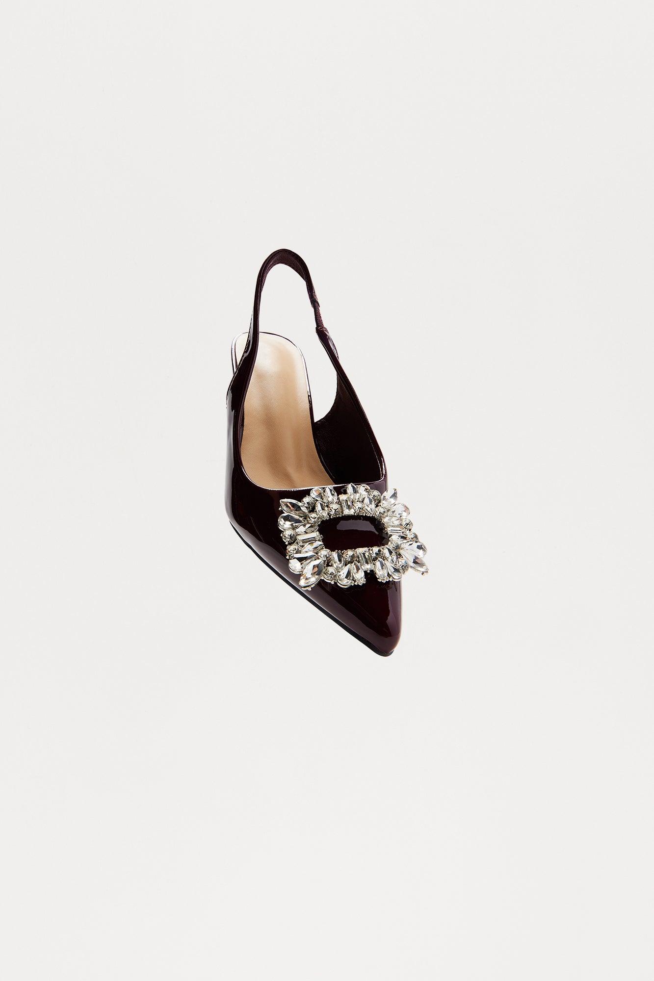 Hensey Jewel Slingback Pumps - Wine Product Image