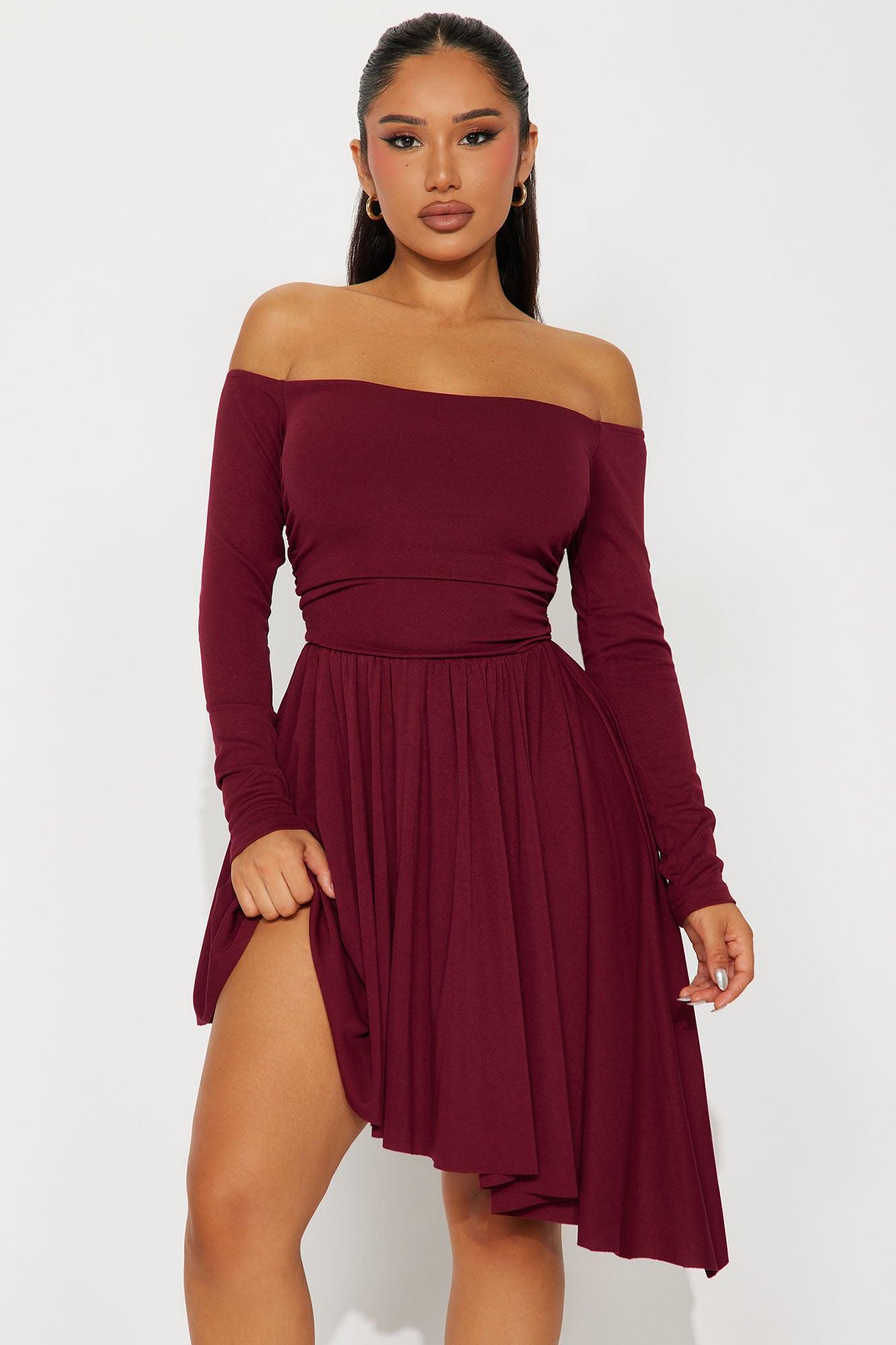 Runaway With Me Mini Dress - Wine Product Image