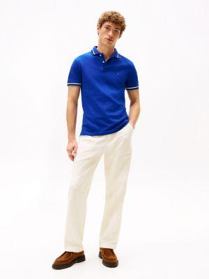 Slim Fit Stripe-Cuff Stretch Pique Polo Product Image