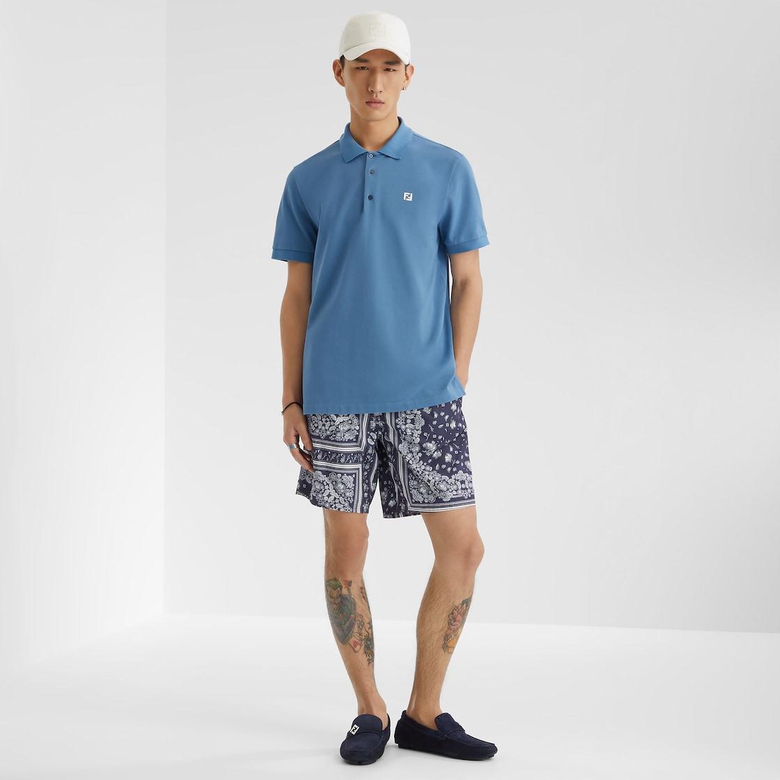 Swim ShortsBlue printed nylon shorts Product Image