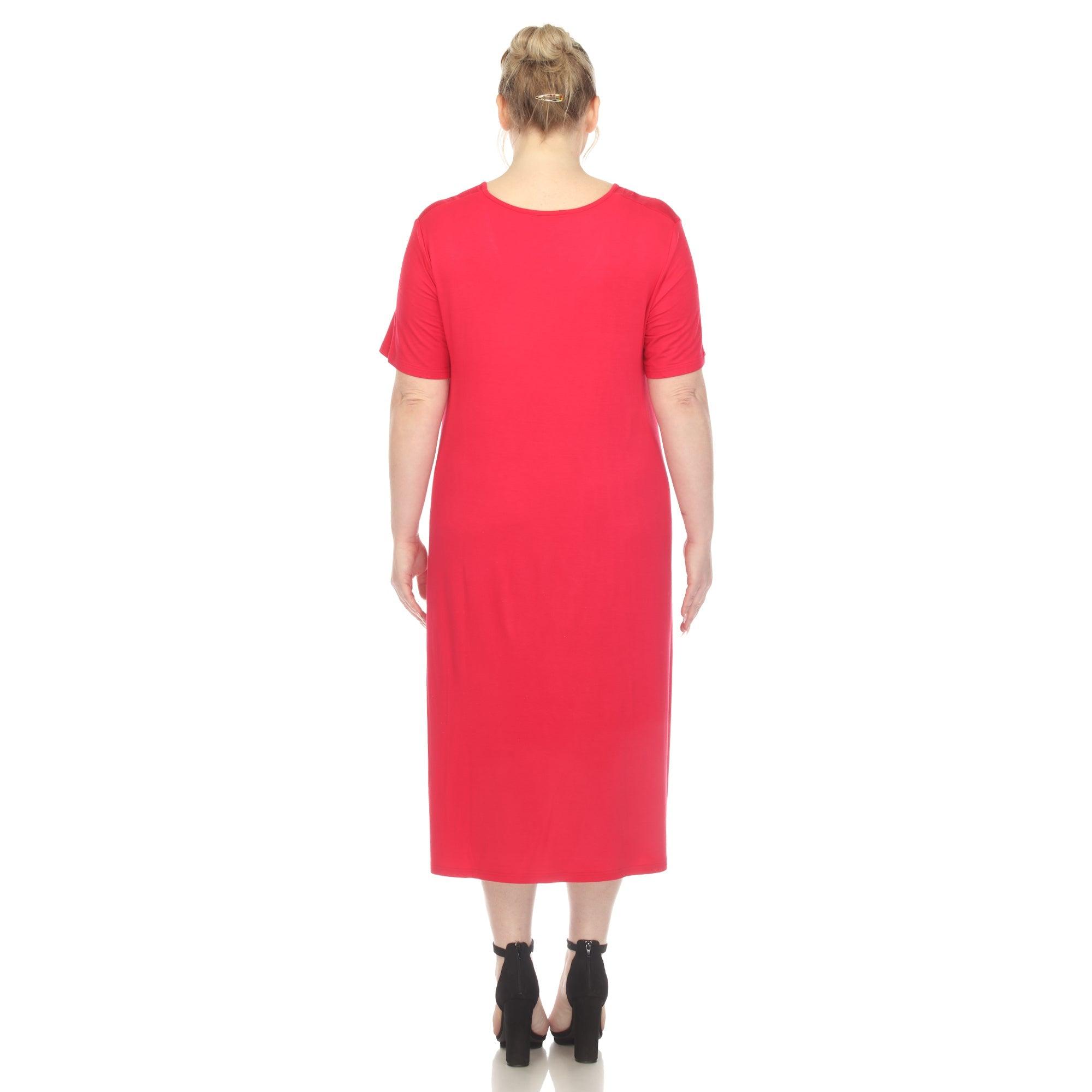 Short Sleeve Pocket Swing Midi Dress - Plus Product Image