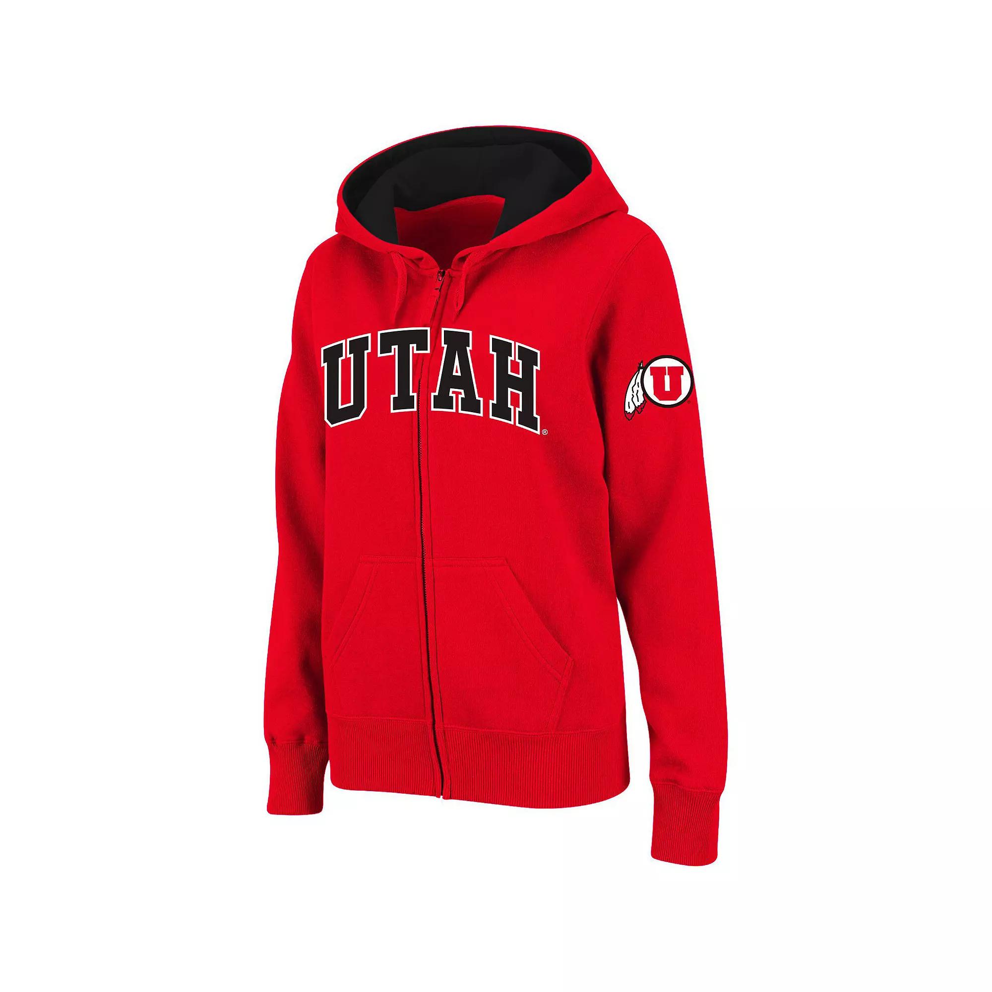 Women's Stadium Athletic Red Utah Utes Arched Name Full-Zip Hoodie,  Product Image