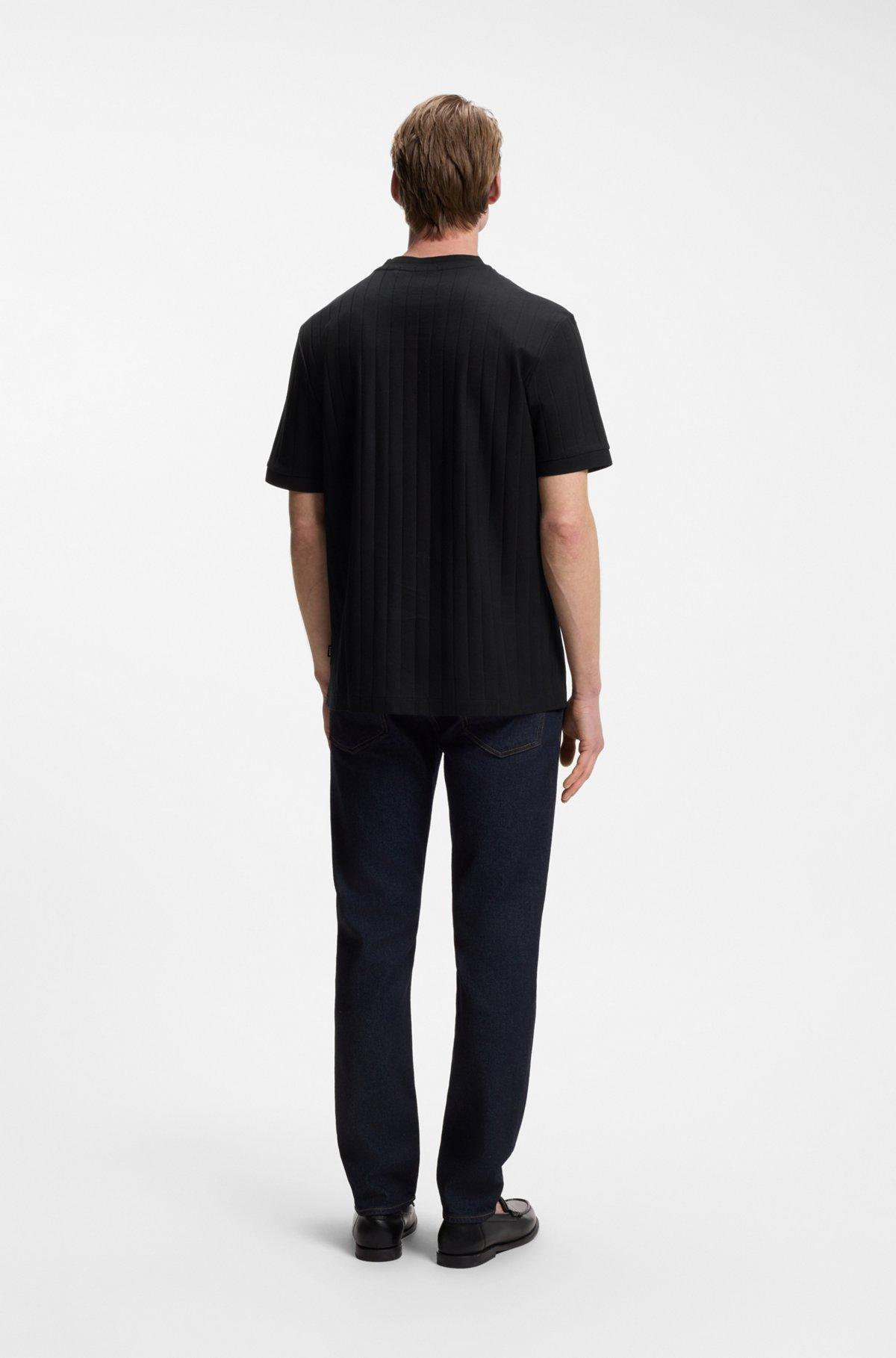 Vertical-stripe T-shirt in mercerised cotton Product Image