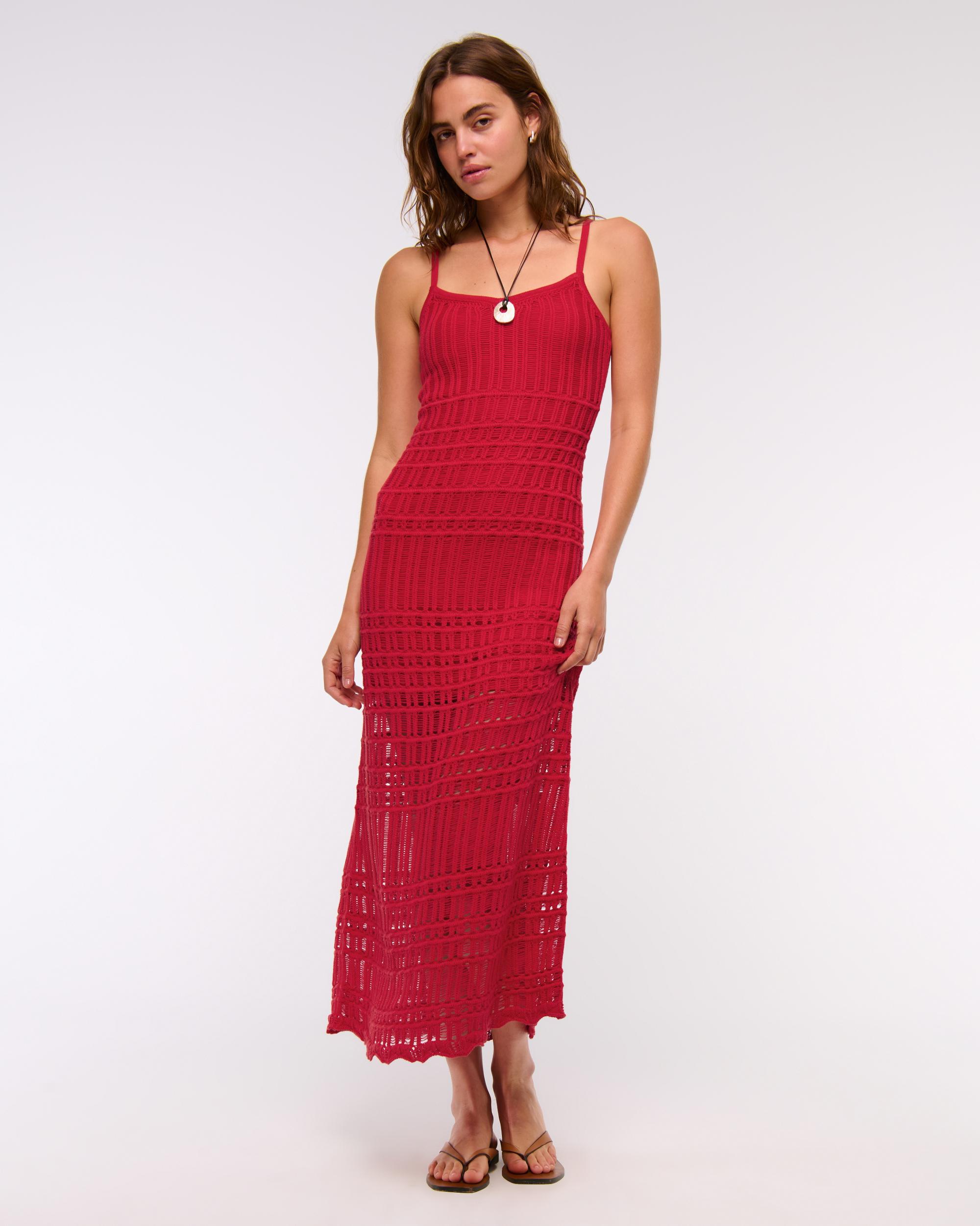 Crochet-Style Maxi Dress Product Image