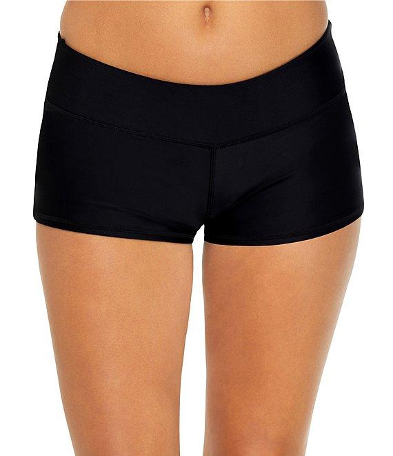 Raisins Solid Surf Shirred Short Swim Bottom Product Image