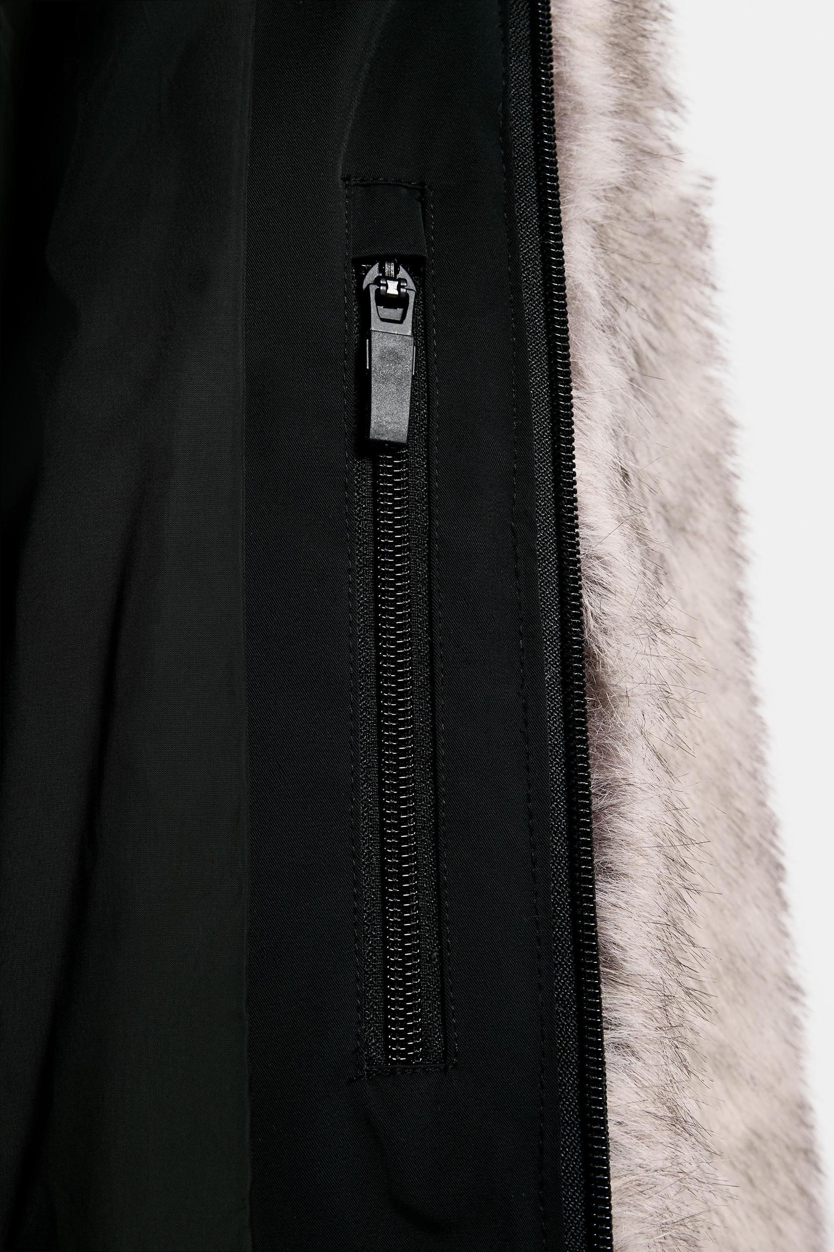 SHORT COAT WITH FAUX FUR HOOD HEIQ XREFLEX™ TECHNOLOGY SKI COLLECTION Product Image