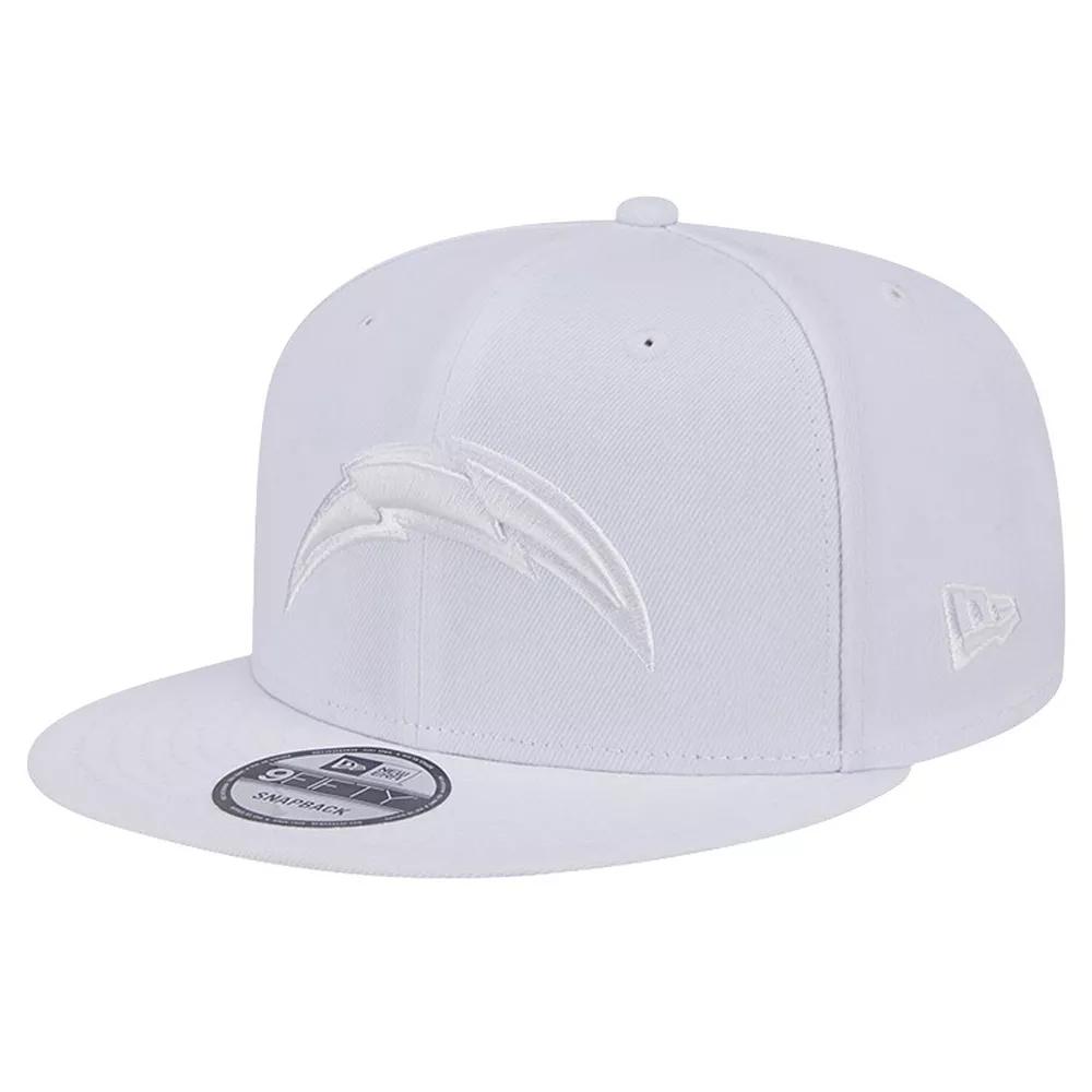 Men's New Era Los Angeles Chargers Main White on White 9FIFTY Snapback Hat Product Image
