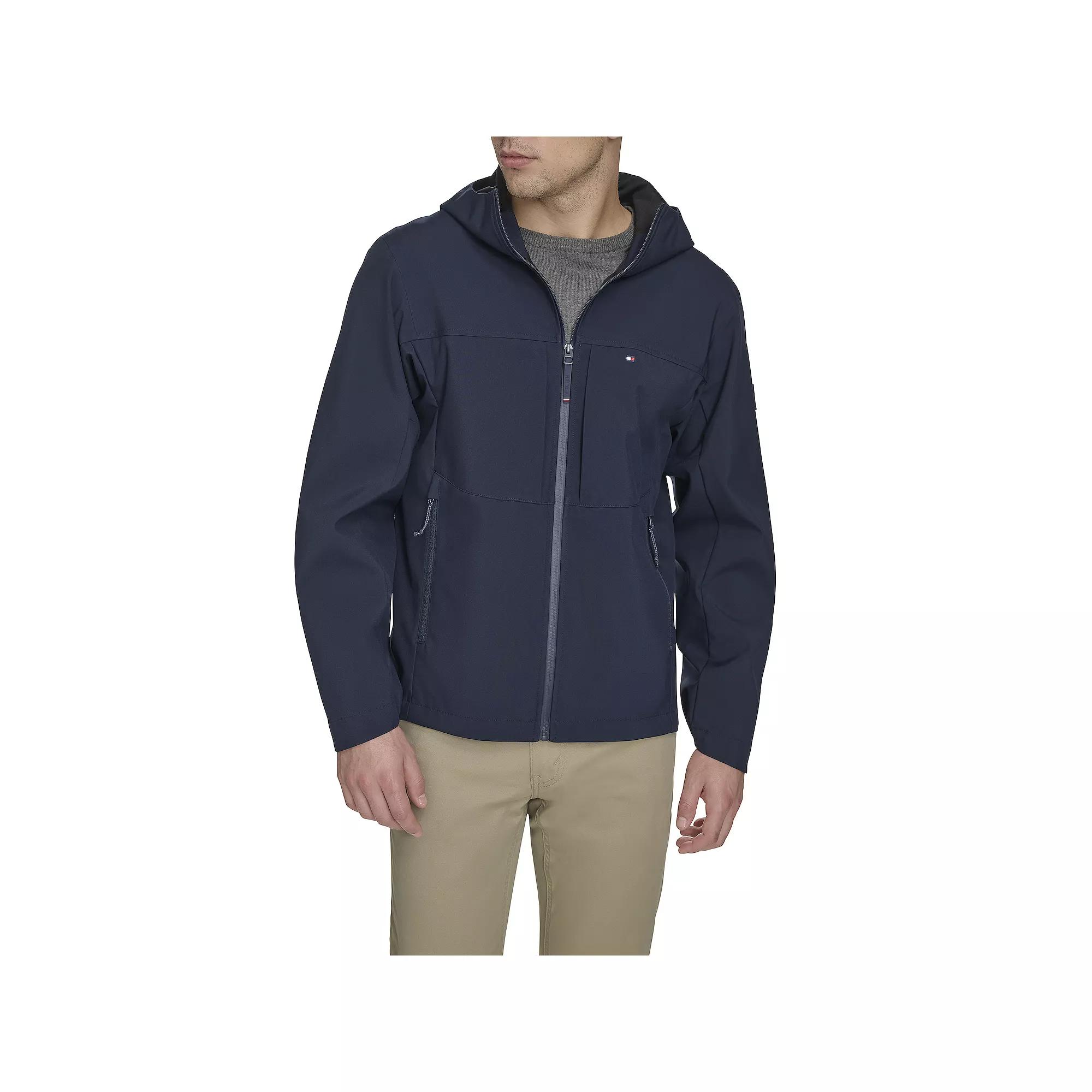 Men's Tommy Hilfiger Soft Shell Hooded Water Resistant Jacket,  Product Image