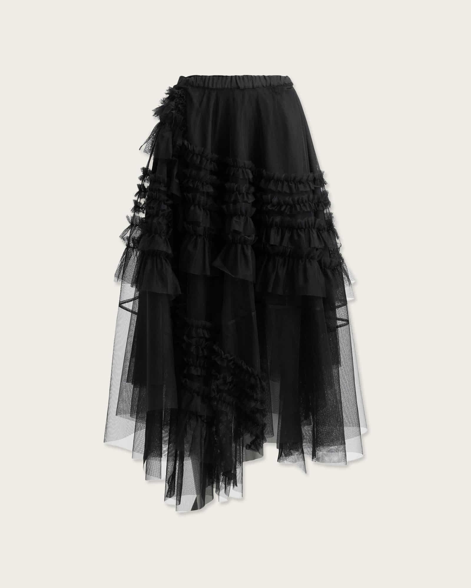 Jen Tulle Maxi Skirt Black | ALLSAINTS US Product Image