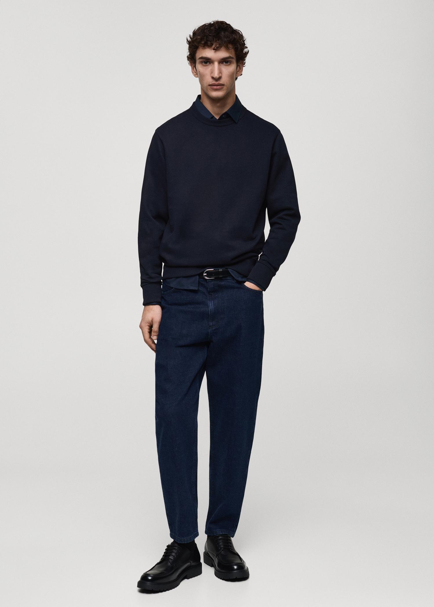 Regular-fit cotton sweatshirt - Men | MANGO USA Product Image