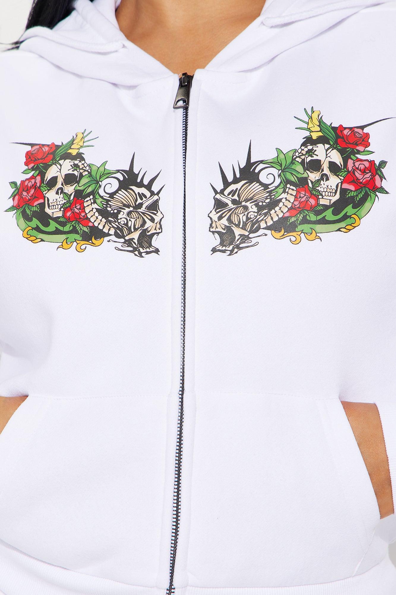 Von Dutch Skull Oasis Zip Up Hoodie - White/combo Product Image