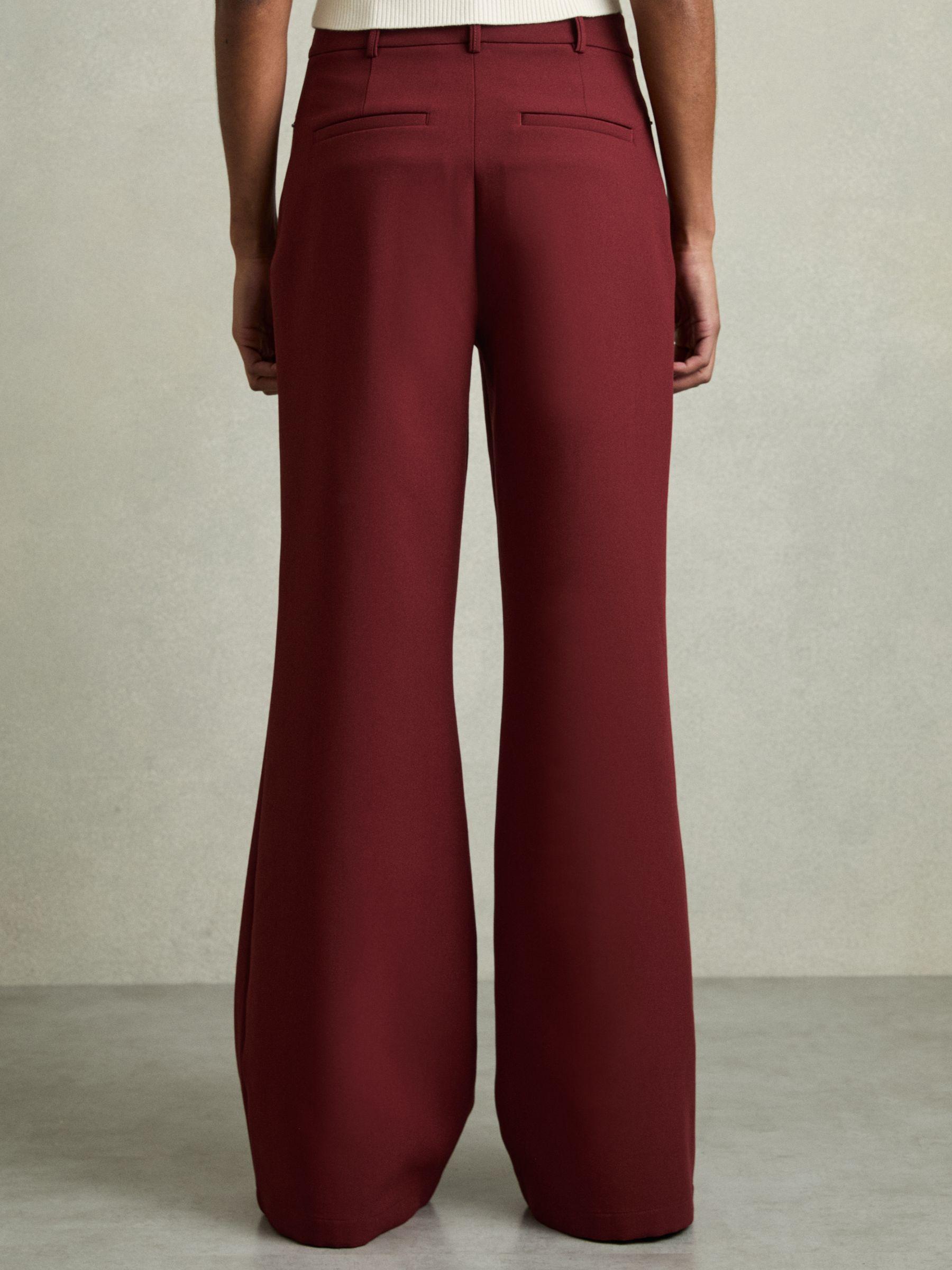 Linen Wide-Leg Whipstitch Trousers in White Product Image