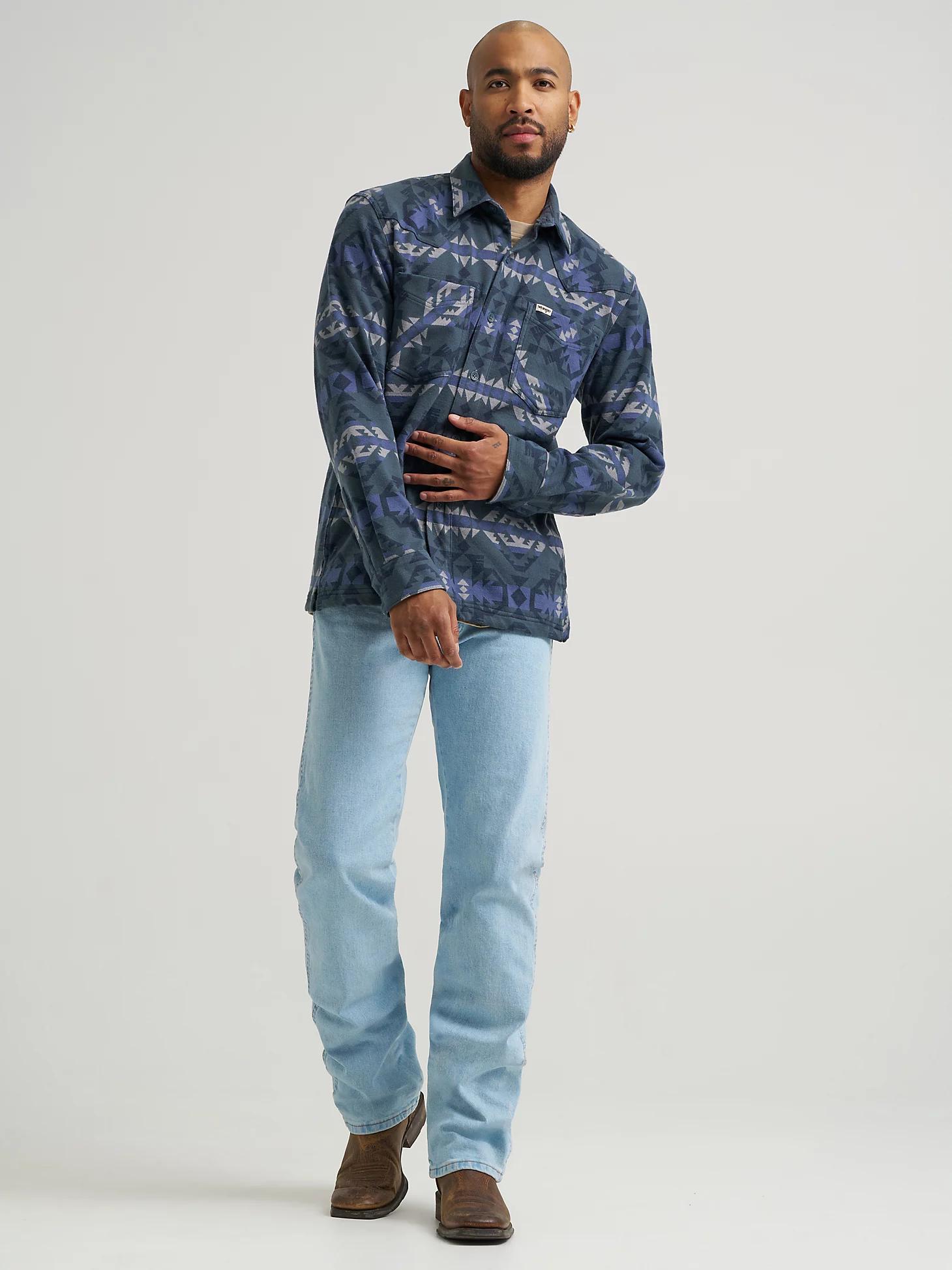 Wrangler All Terrain Gear Men's Campsite Flannel Shirt in Dark Slate Product Image