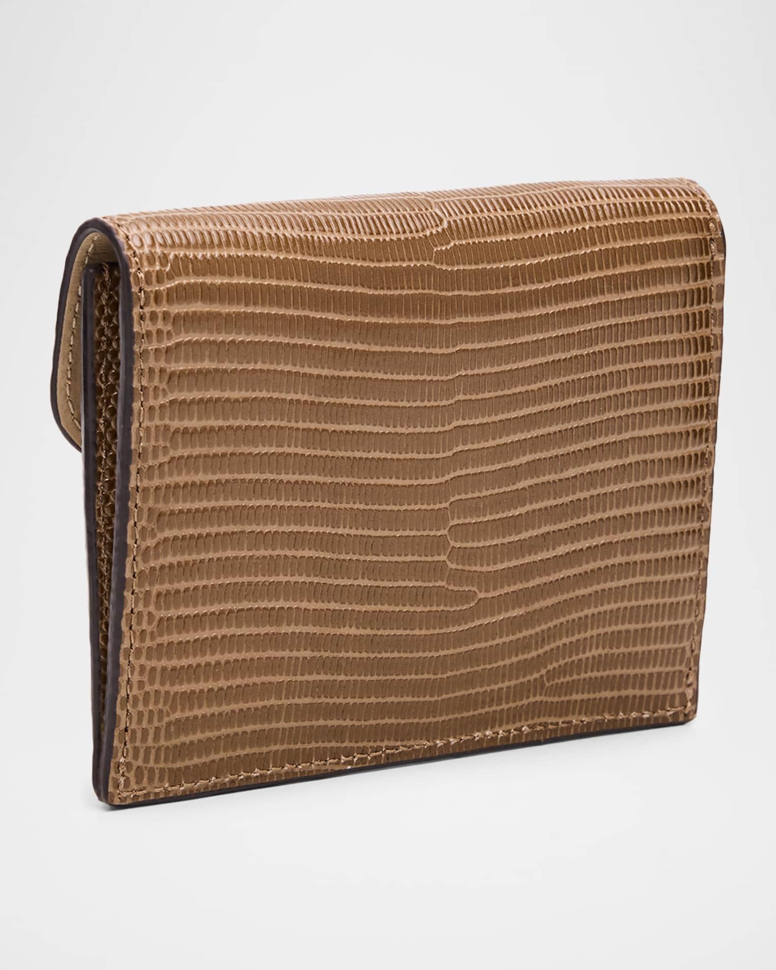 T-Lock Lizard-Embossed Leather Cardholder Product Image