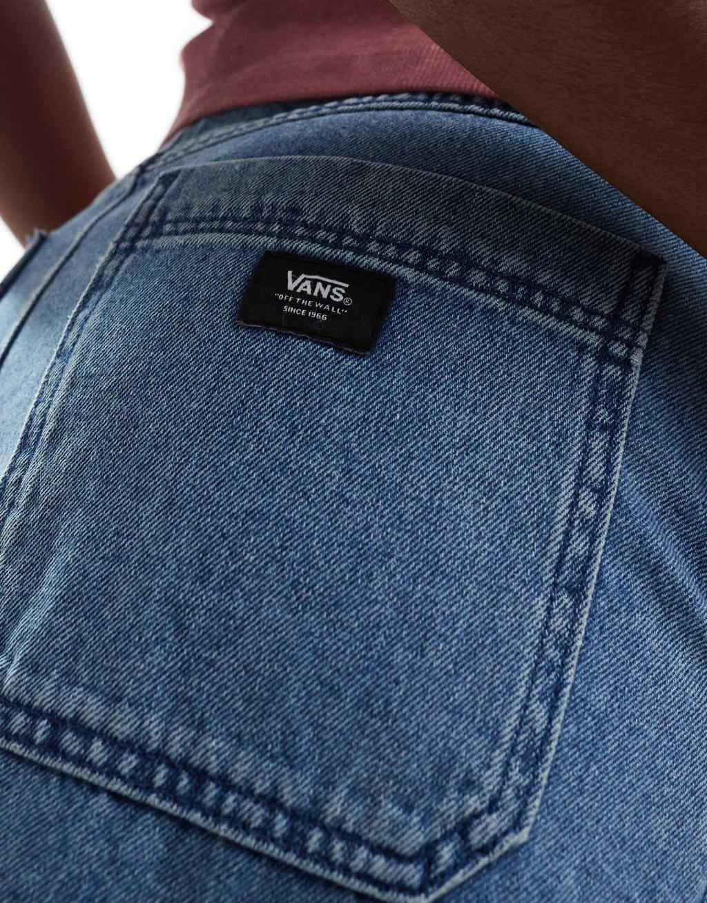 Vans Union denim carpenter maxi skirt in blue Product Image