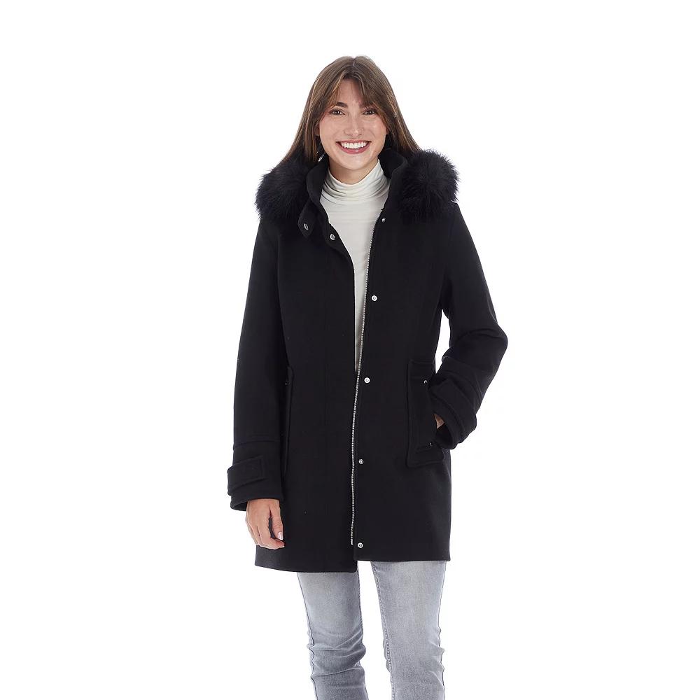 Womens Nine West Modern Duffle Coat with Removeable Hood Product Image