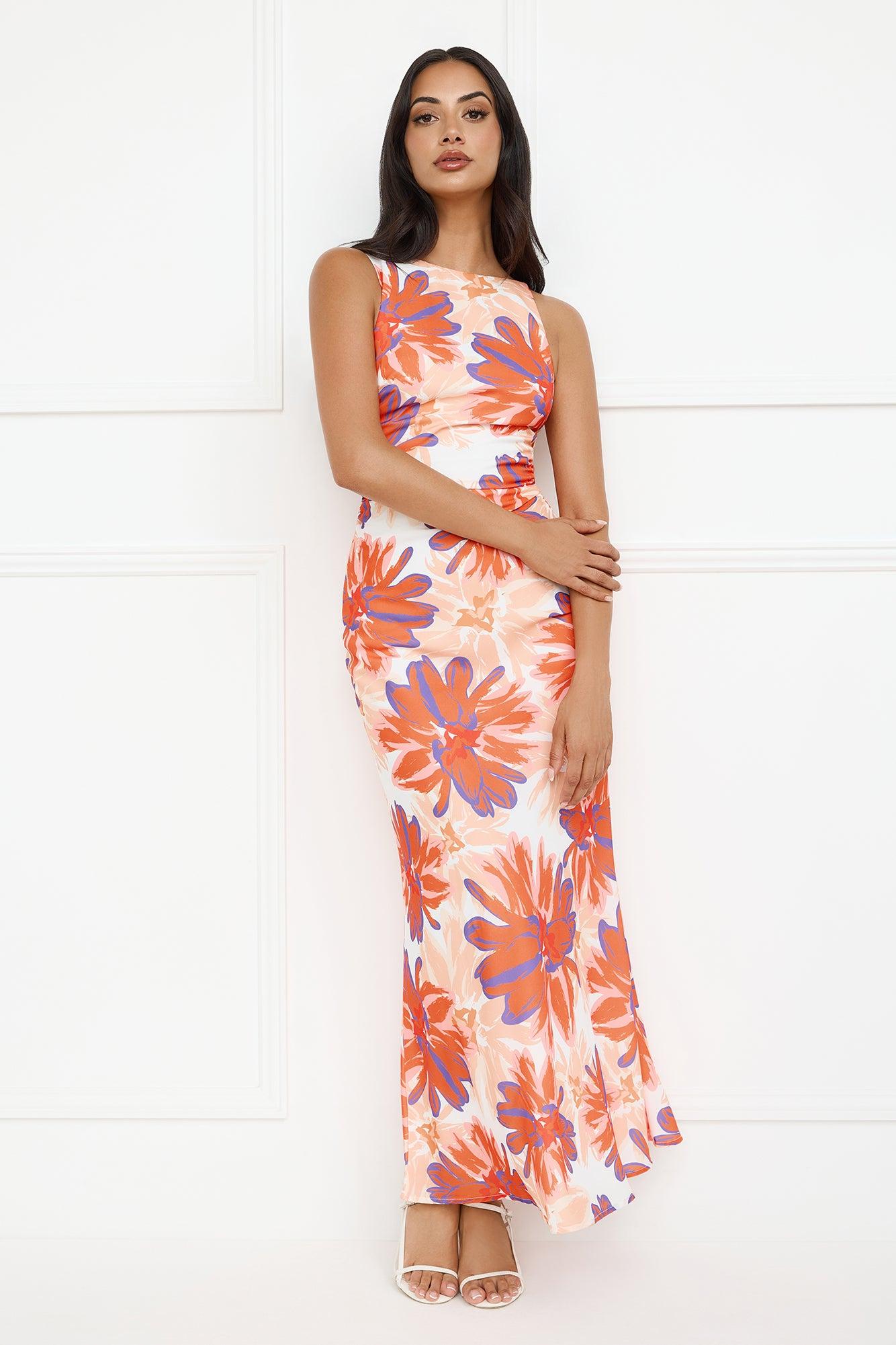 Peach Fever Maxi Dress Orange Product Image