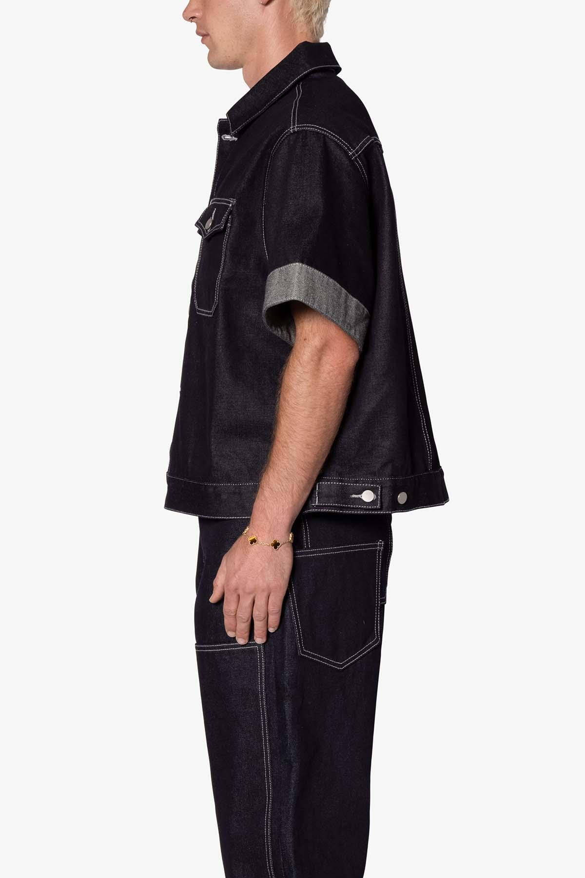 Raw Denim Work Shirt - Blue Product Image