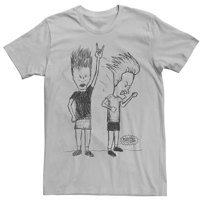 Men's Beavis And Butthead Rock Out Sketch Tee,  Product Image