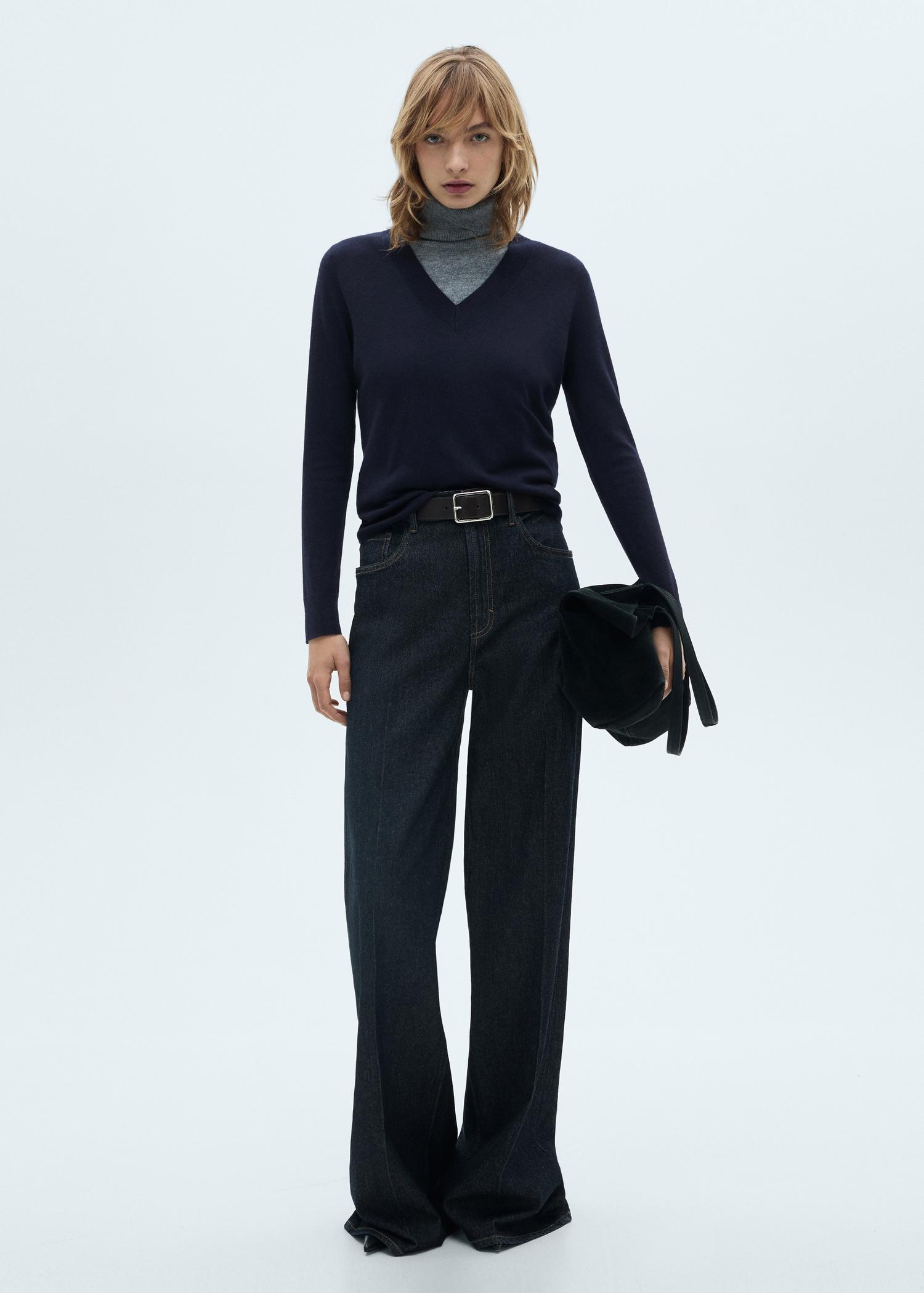 V-neck knit sweater - Women | MANGO USA Product Image