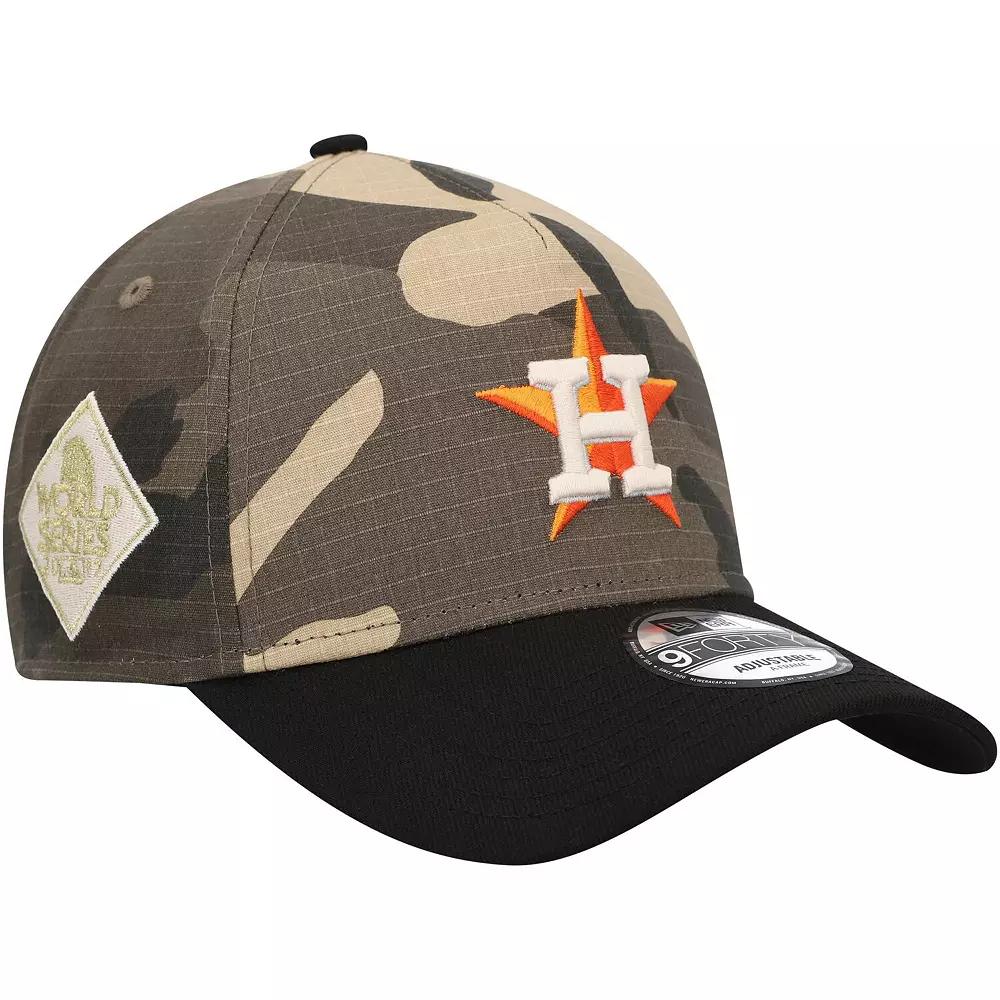 Men's New Era Houston Astros Camo Crown A-Frame 9FORTY Adjustable Hat, Green Product Image