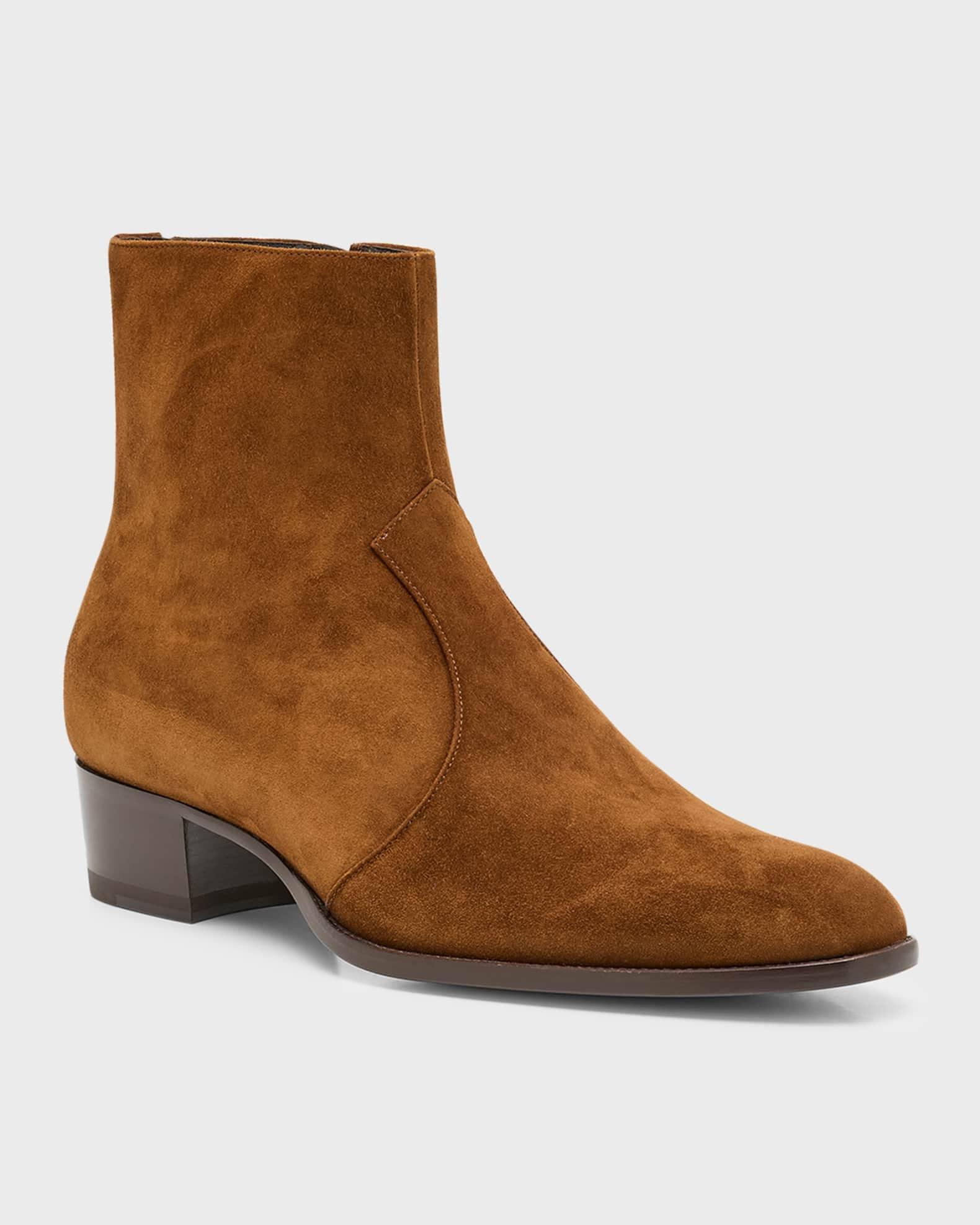 Men's Wyatt 40 Suede Zip Ankle Boots Product Image