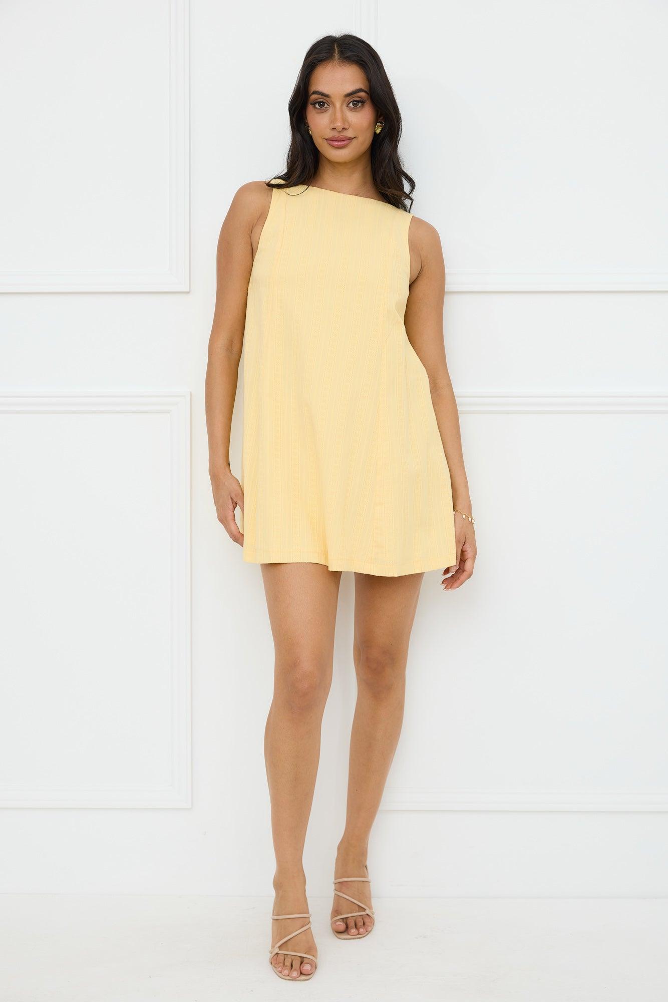 Effortless Icon Mini Dress Yellow Product Image