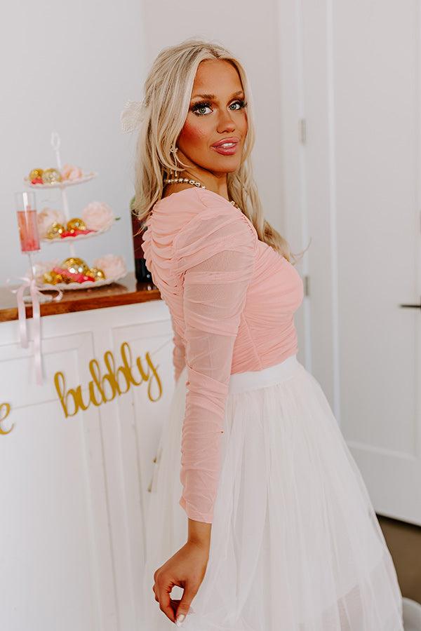 Timeless Classic Ruched Top In Peach Product Image