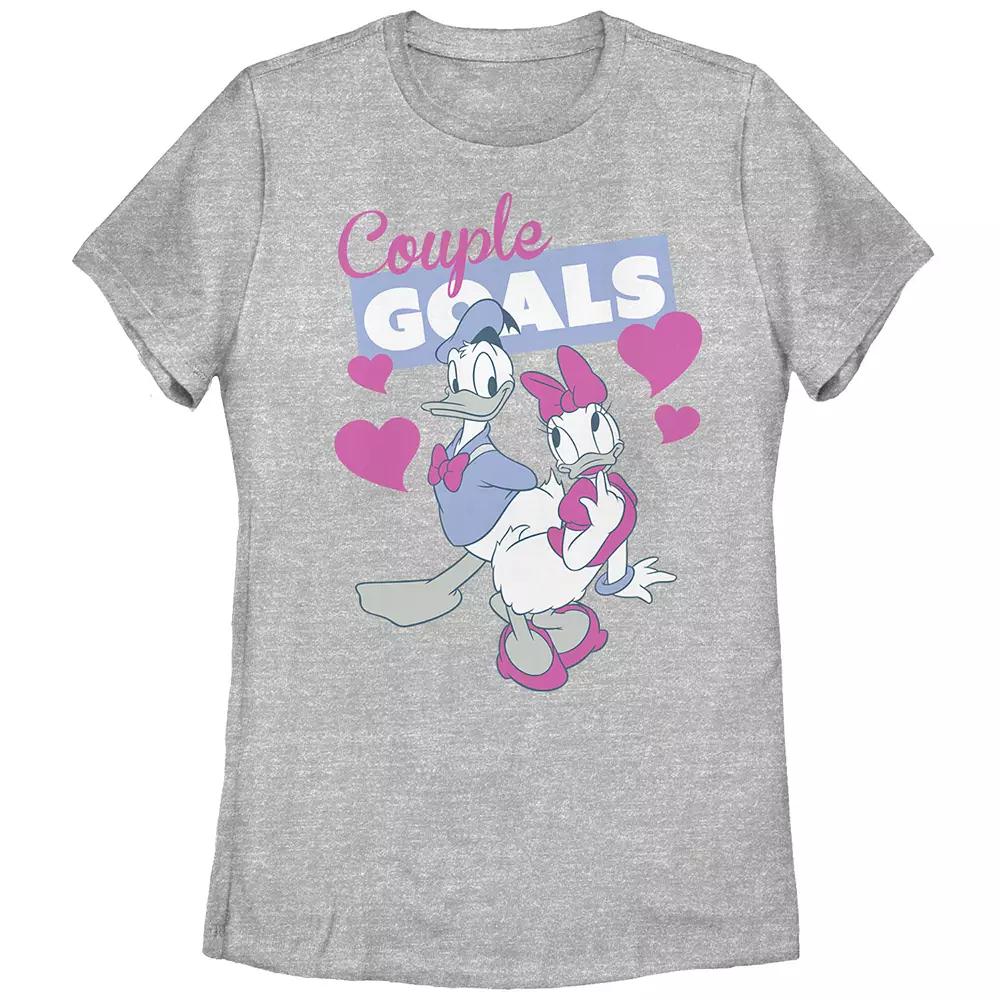 Disney's Donald Duck And Daisy Couple Goals Juniors' Graphic Tee, Women's, Size: XL, Athletic Grey Product Image