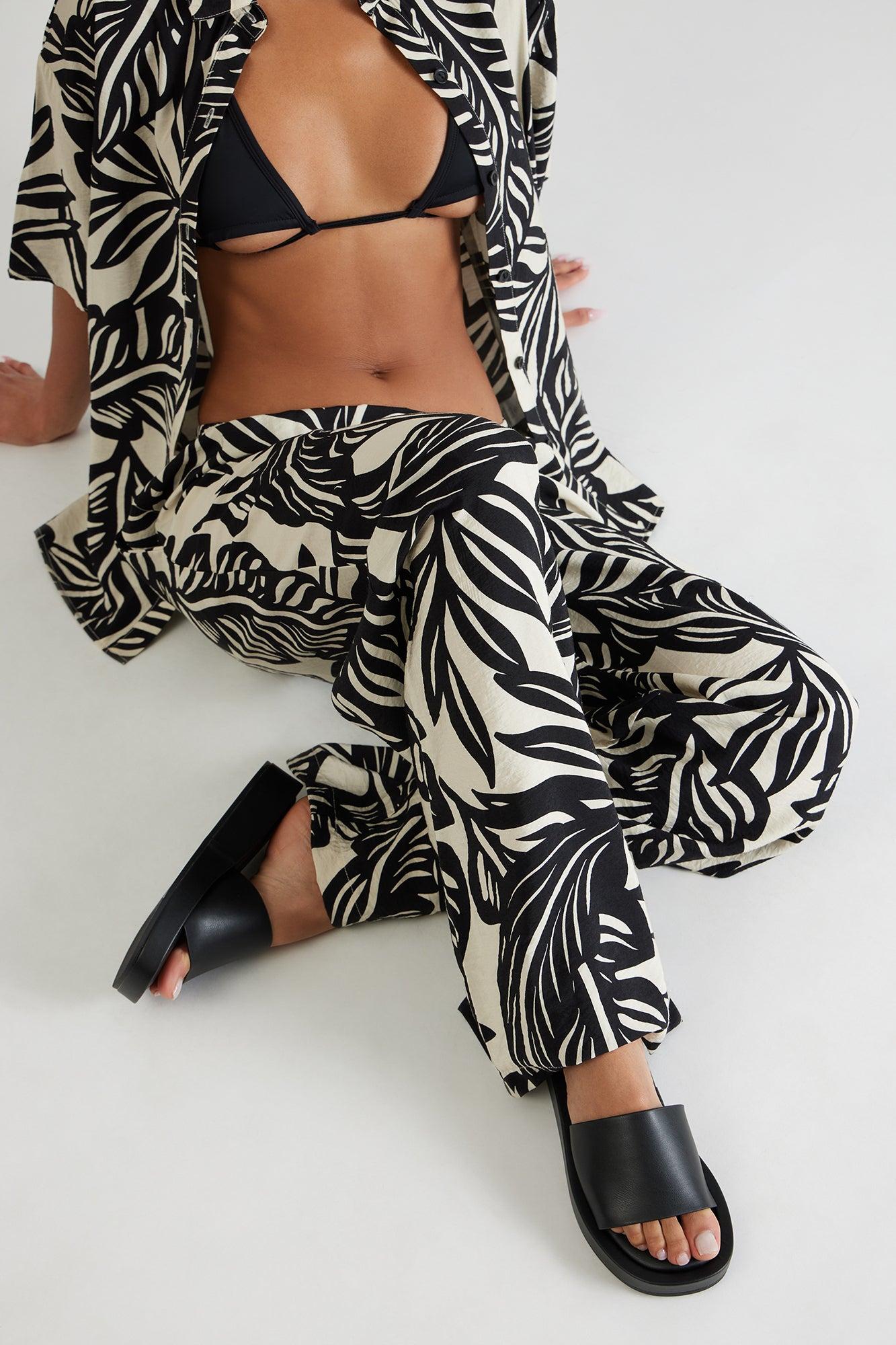 Jem Faux Leather Slip On Sandals - Black Product Image