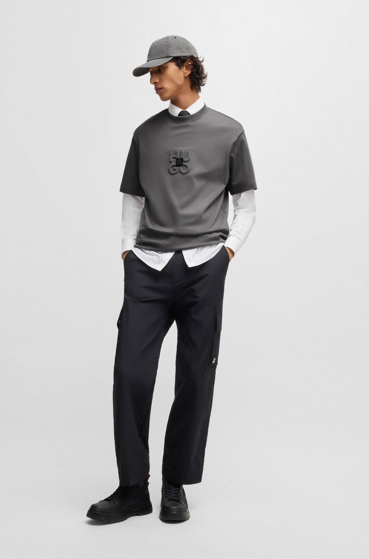 Stacked-logo T-shirt in interlock cotton Product Image