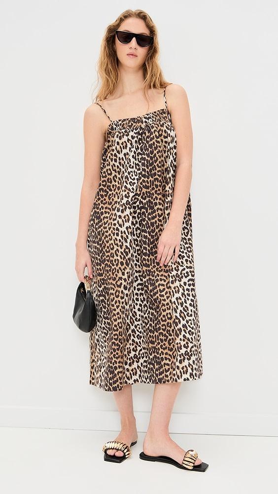 GANNI Printed Cotton Midi Strap Dress | Shopbop Product Image