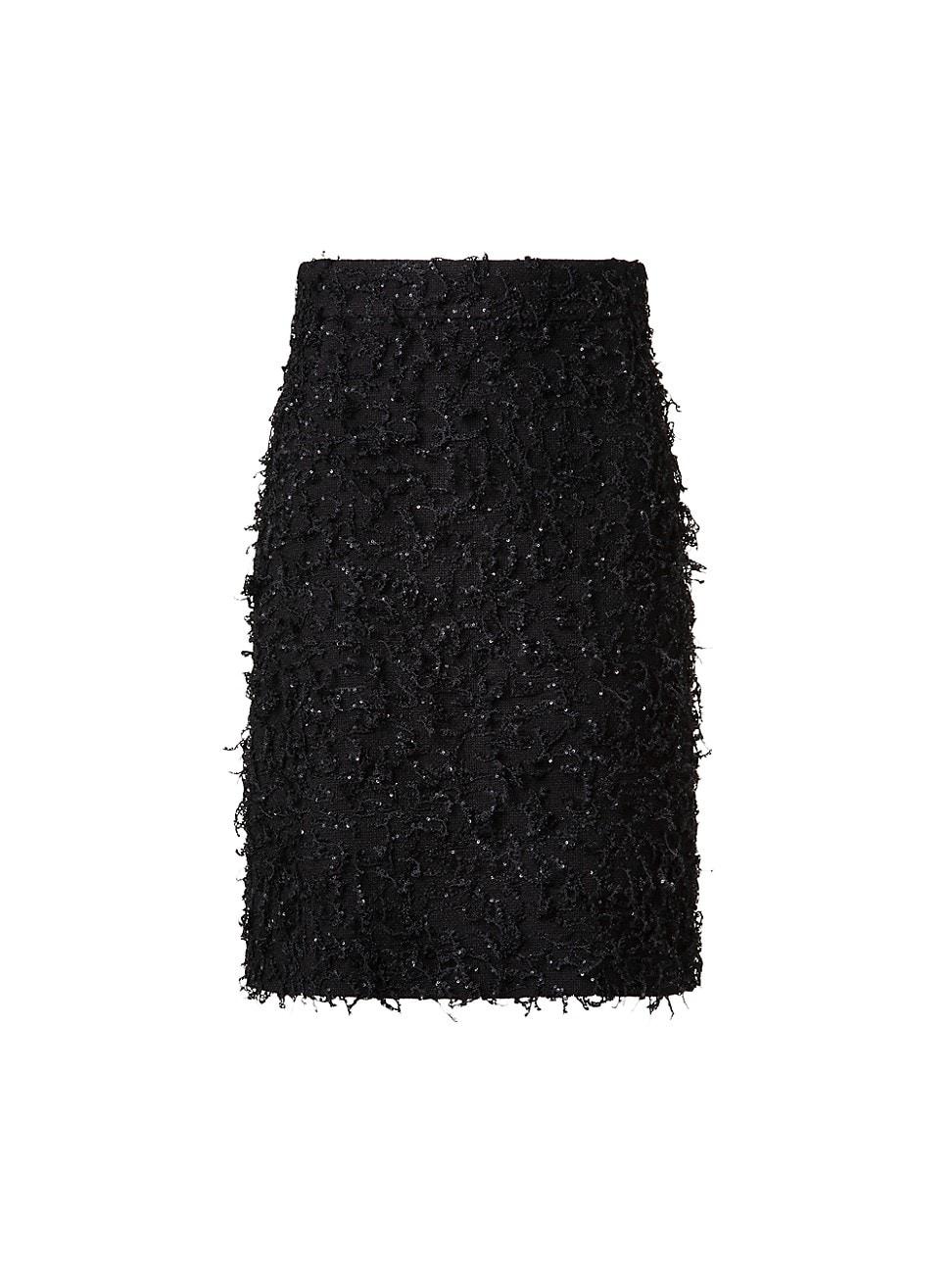 Womens Embellished Boucl A-Line Miniskirt Product Image