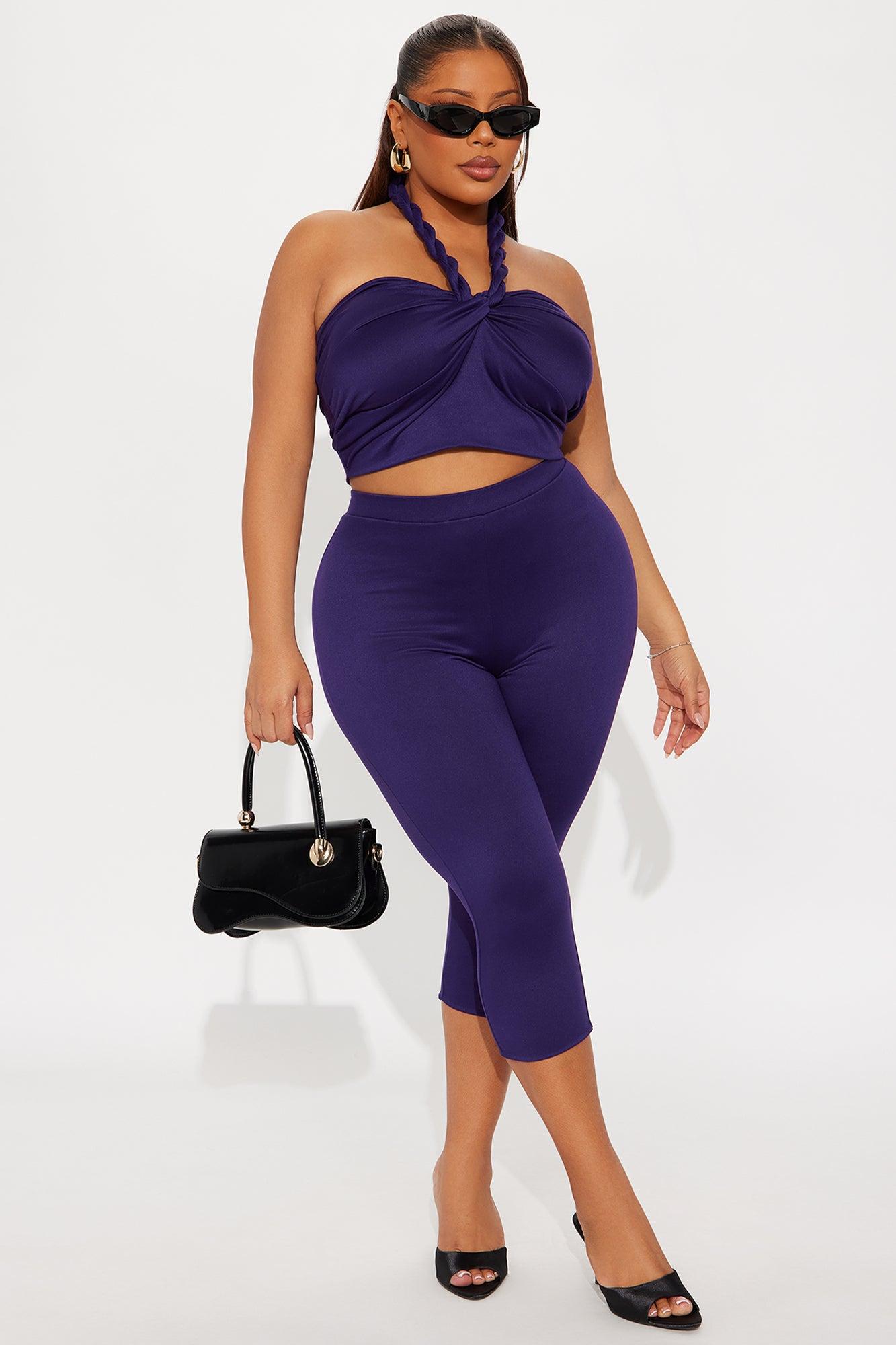 Heatwave Hottie Halter Capri Set - Plum Female Product Image