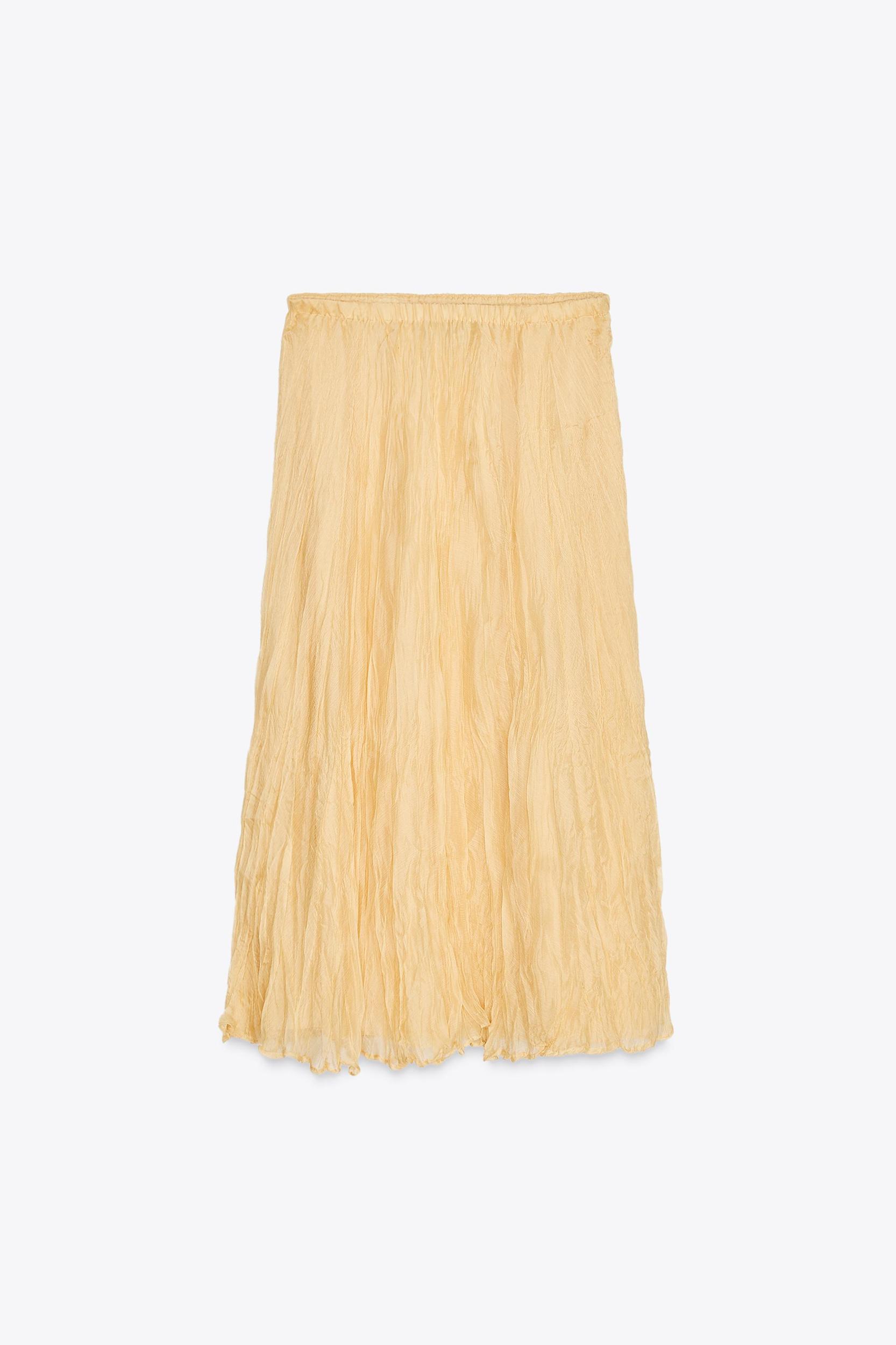 CRINKLE EFFECT MIDI SKIRT ZW COLLECTION Product Image