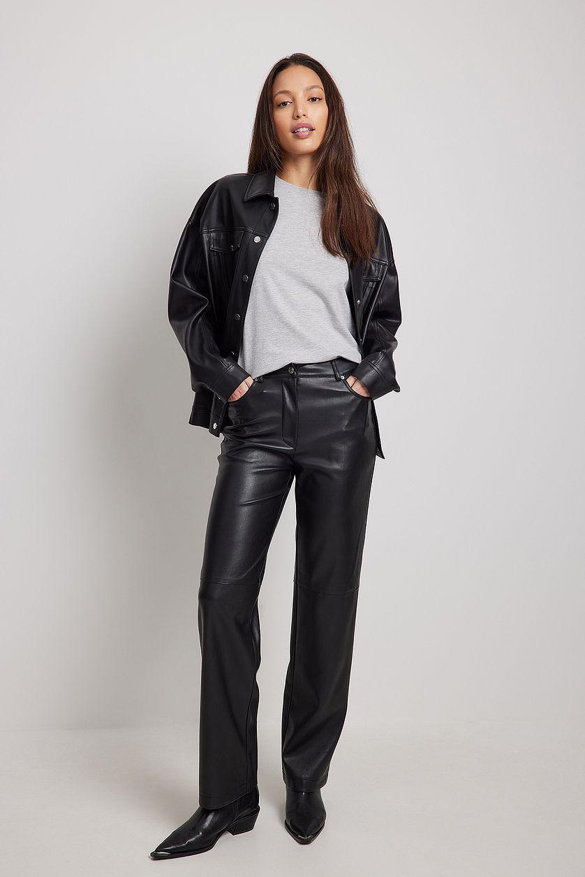 Straight PU Pants Product Image