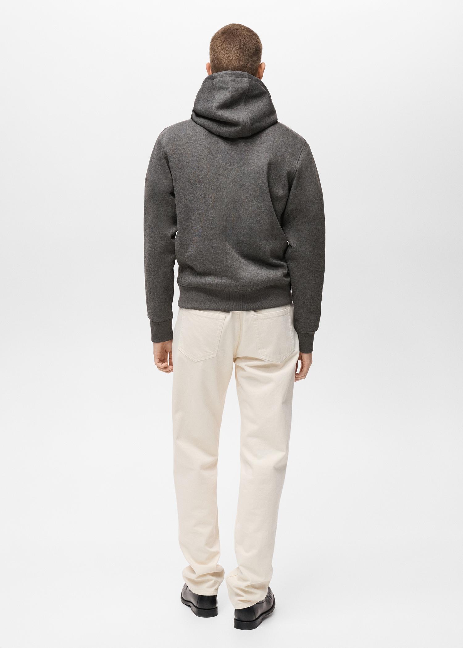 Zipper neck hooded sweatshirt - Men | MANGO USA Product Image