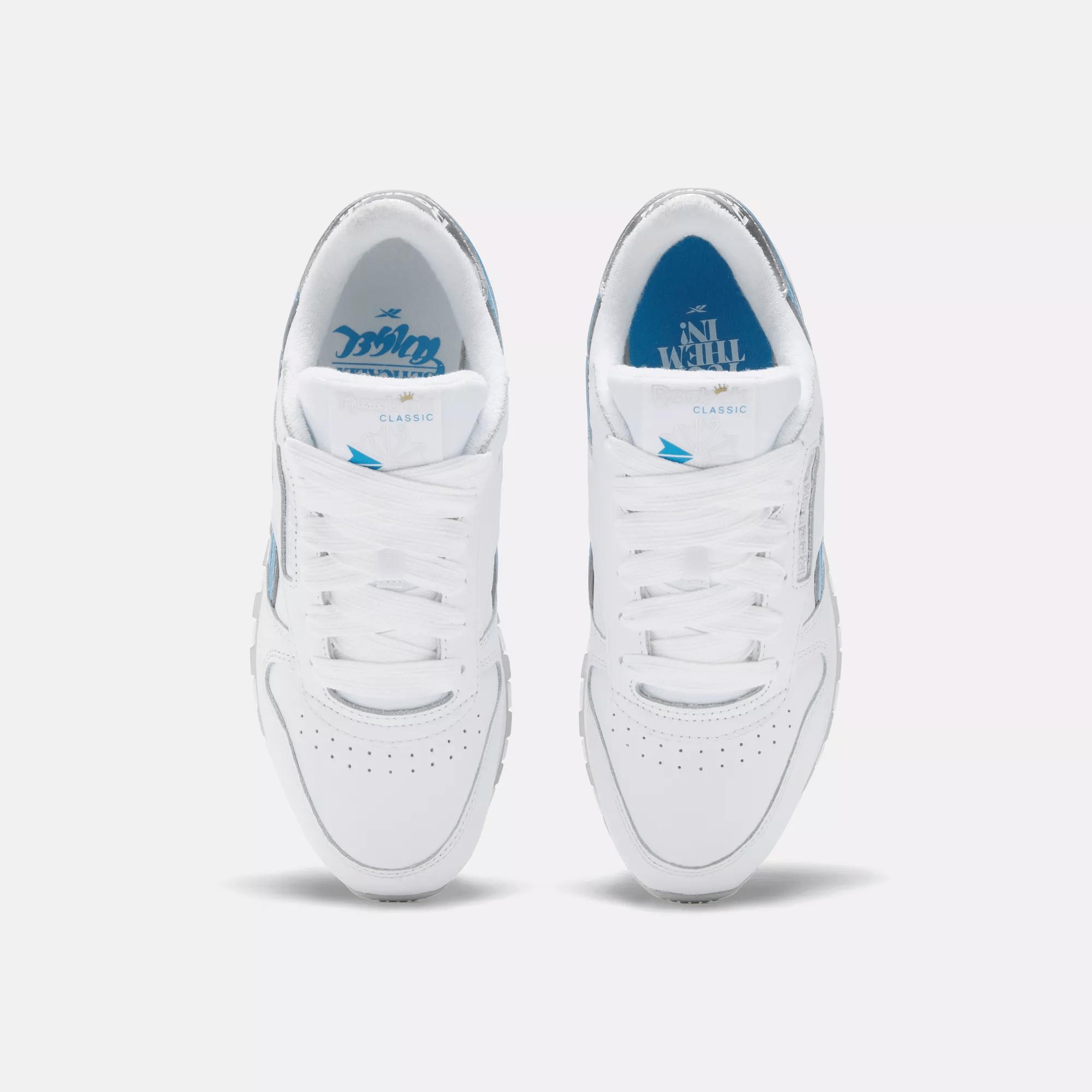 Women's Reebok x Angel Classic Leather Shoes in Silver Product Image