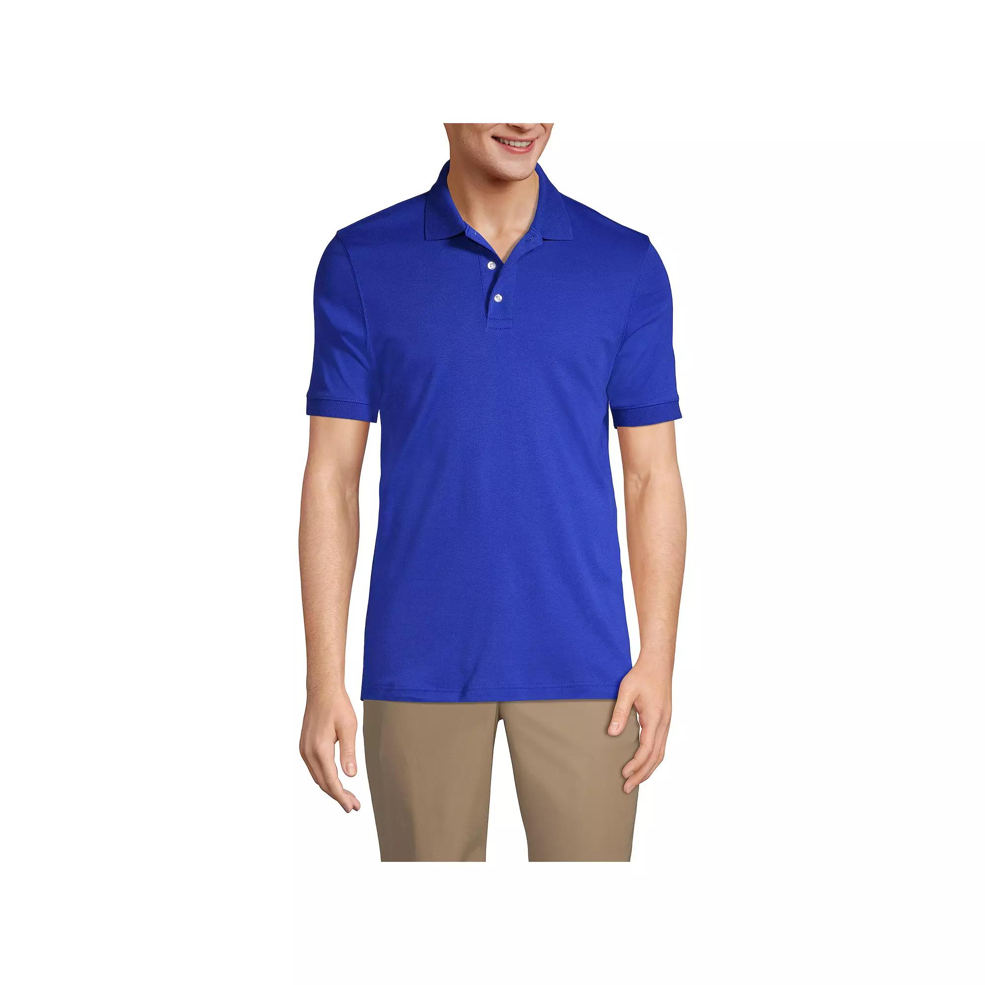 Men's Lands' End Short Sleeve Interlock Polo Shirt,  Product Image