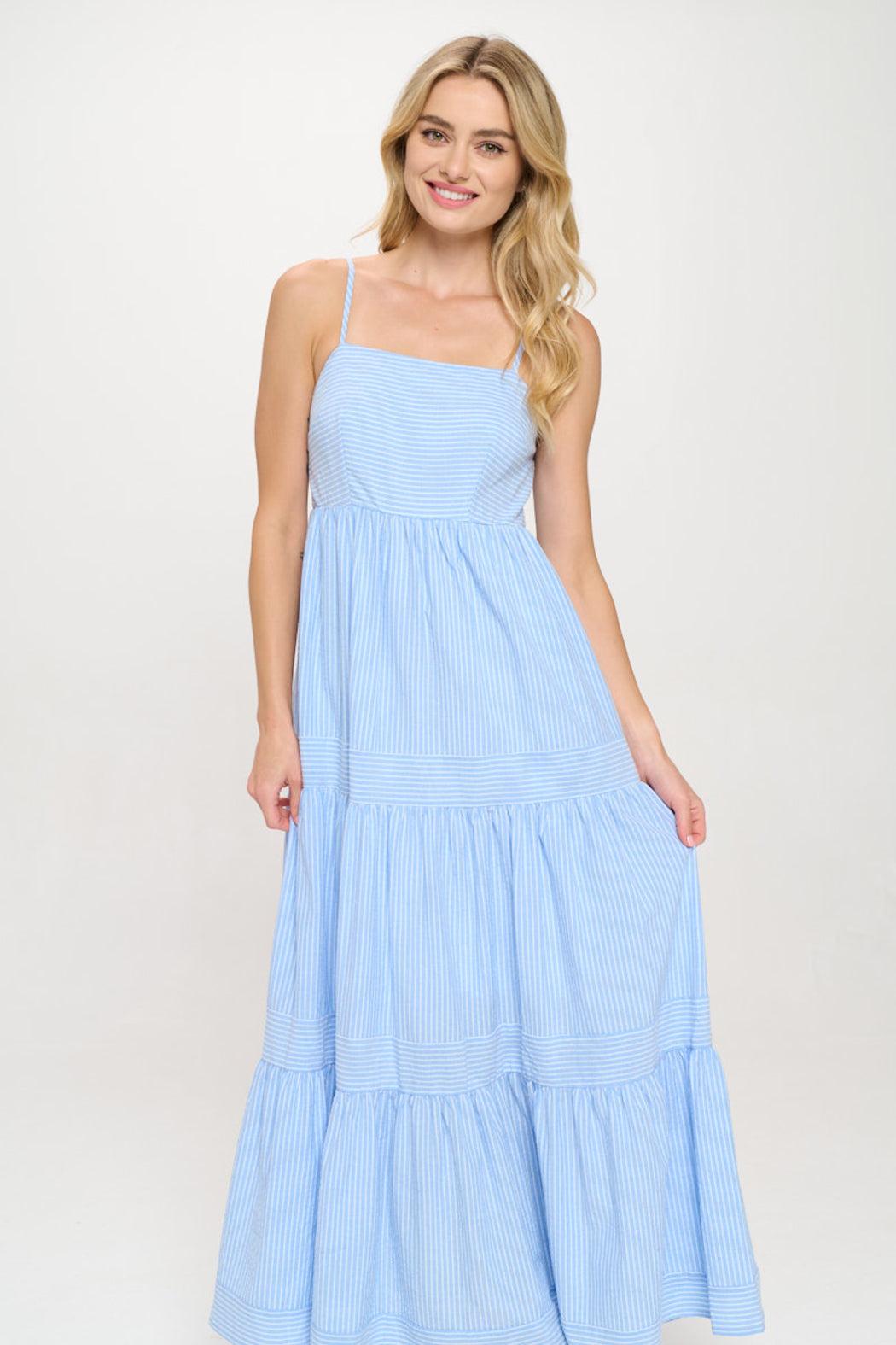 Cerulean Stripe Maxi Dress Product Image