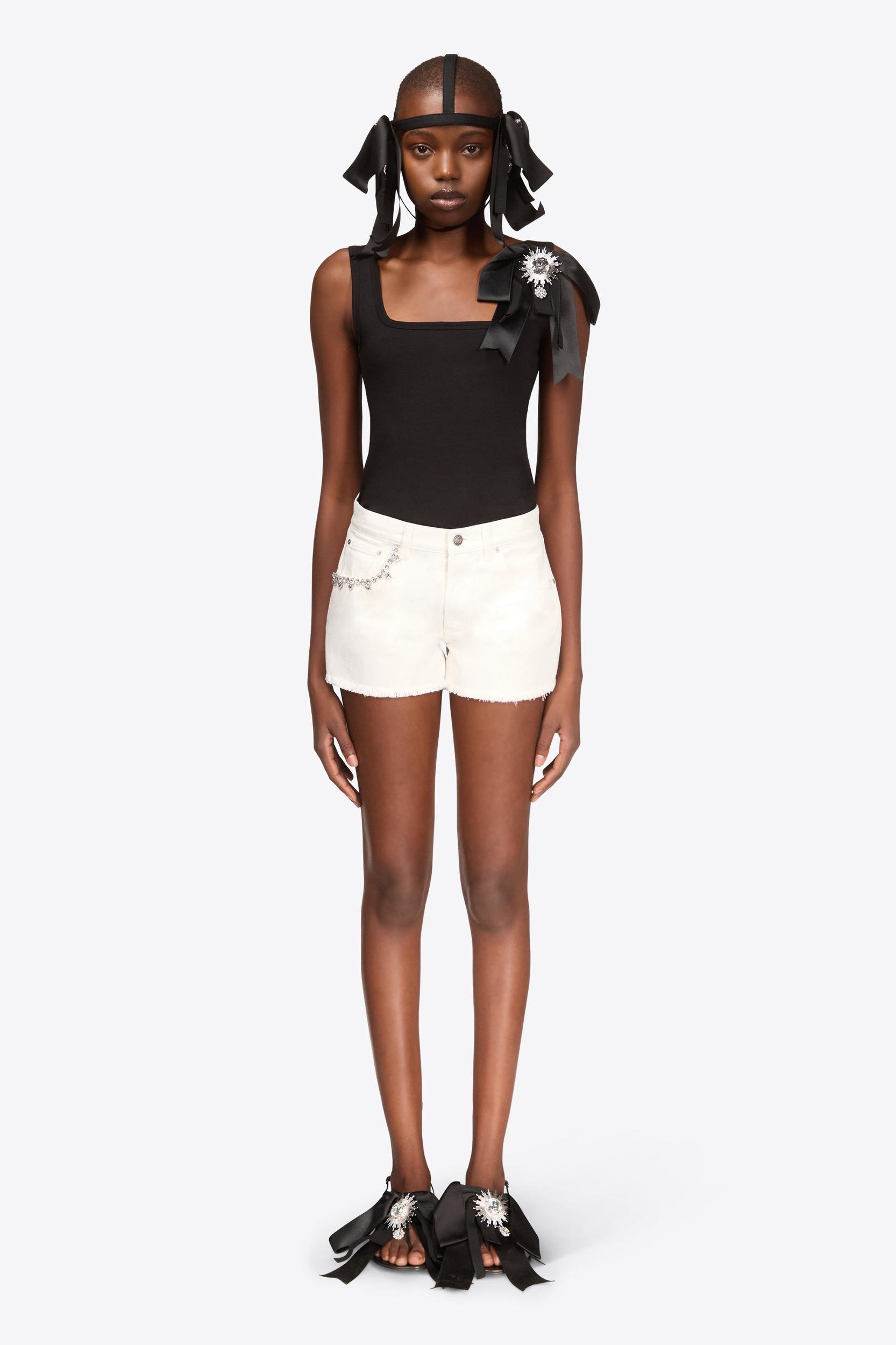 Crystal Embellished Bow Tank Top Product Image