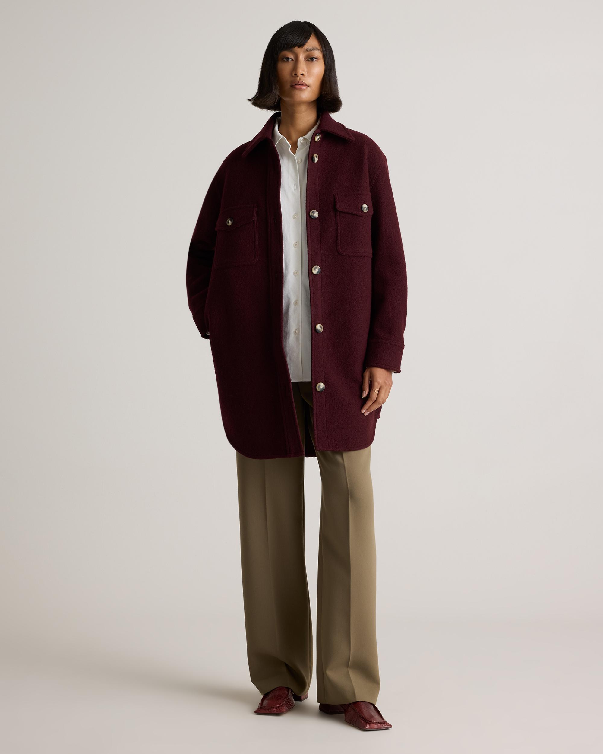 Quince | Women's 100% Merino Wool Long Shirt Jacket Size XS Product Image