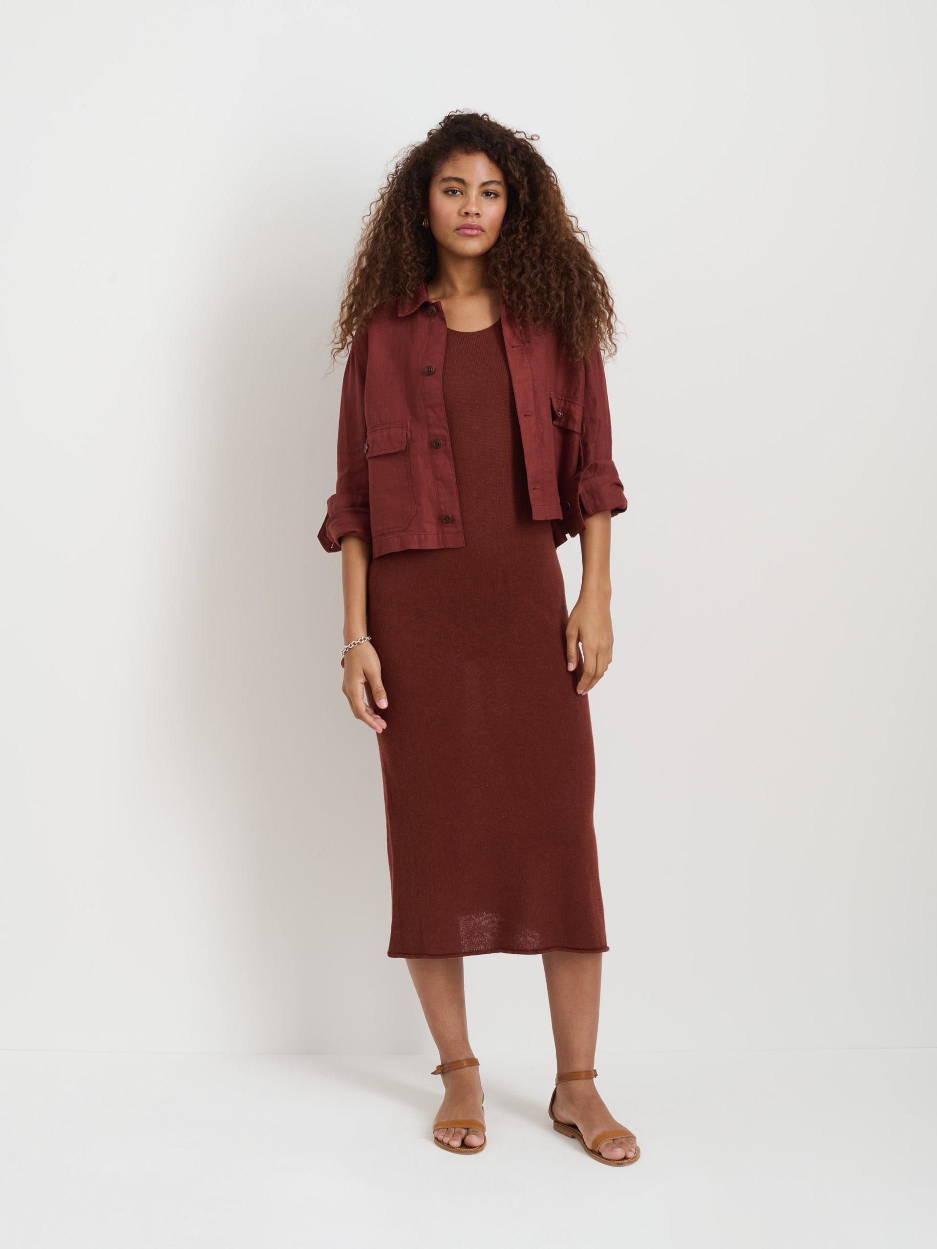 Cropped Work Jacket In Linen Product Image