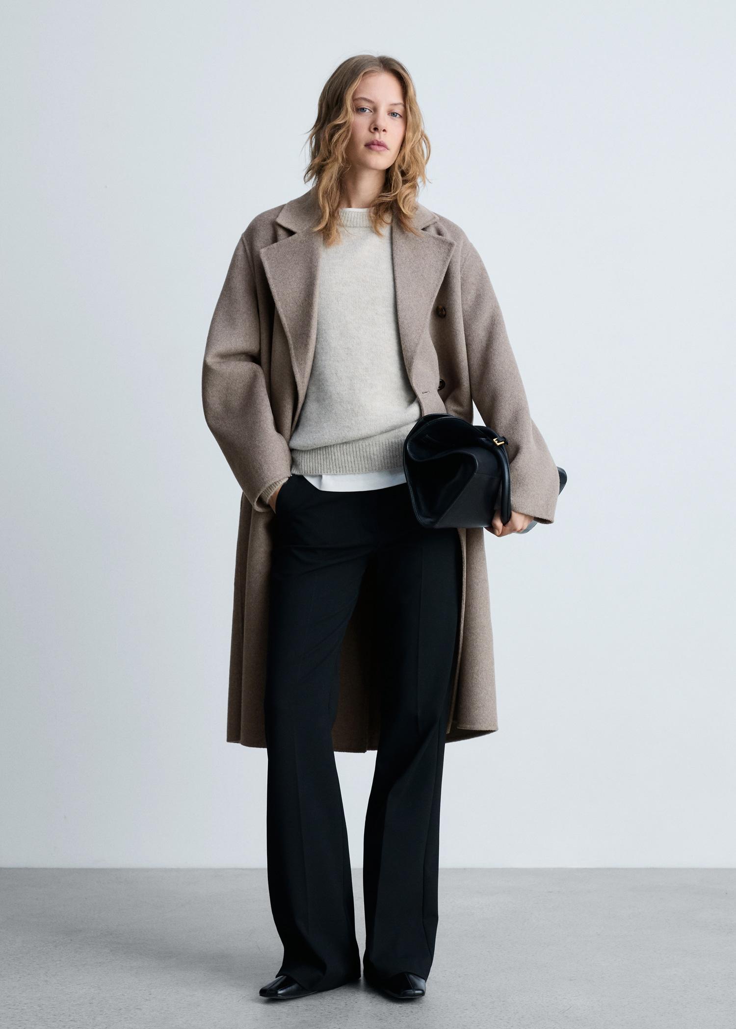Oversize handmade long coat - Women | MANGO USA Product Image