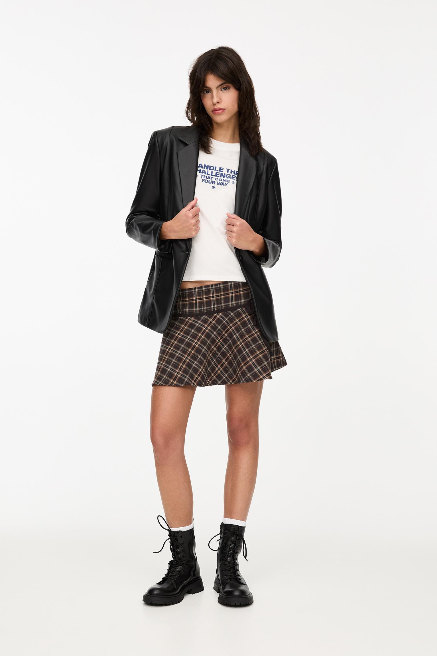 Oversize faux leather blazer Product Image